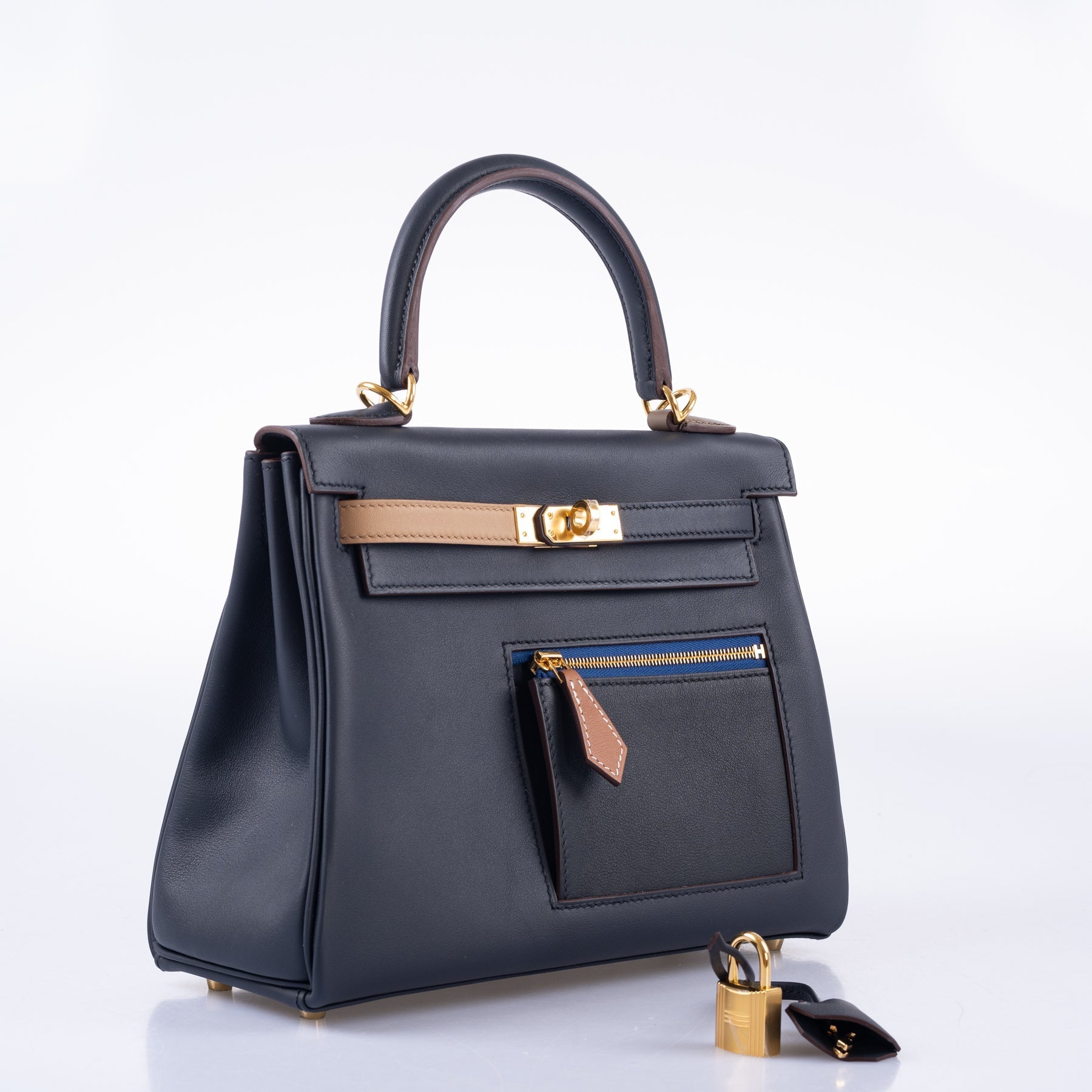 Hermès Colormatic Kelly 25 Retourne Bleu Nuit Gold Hardware