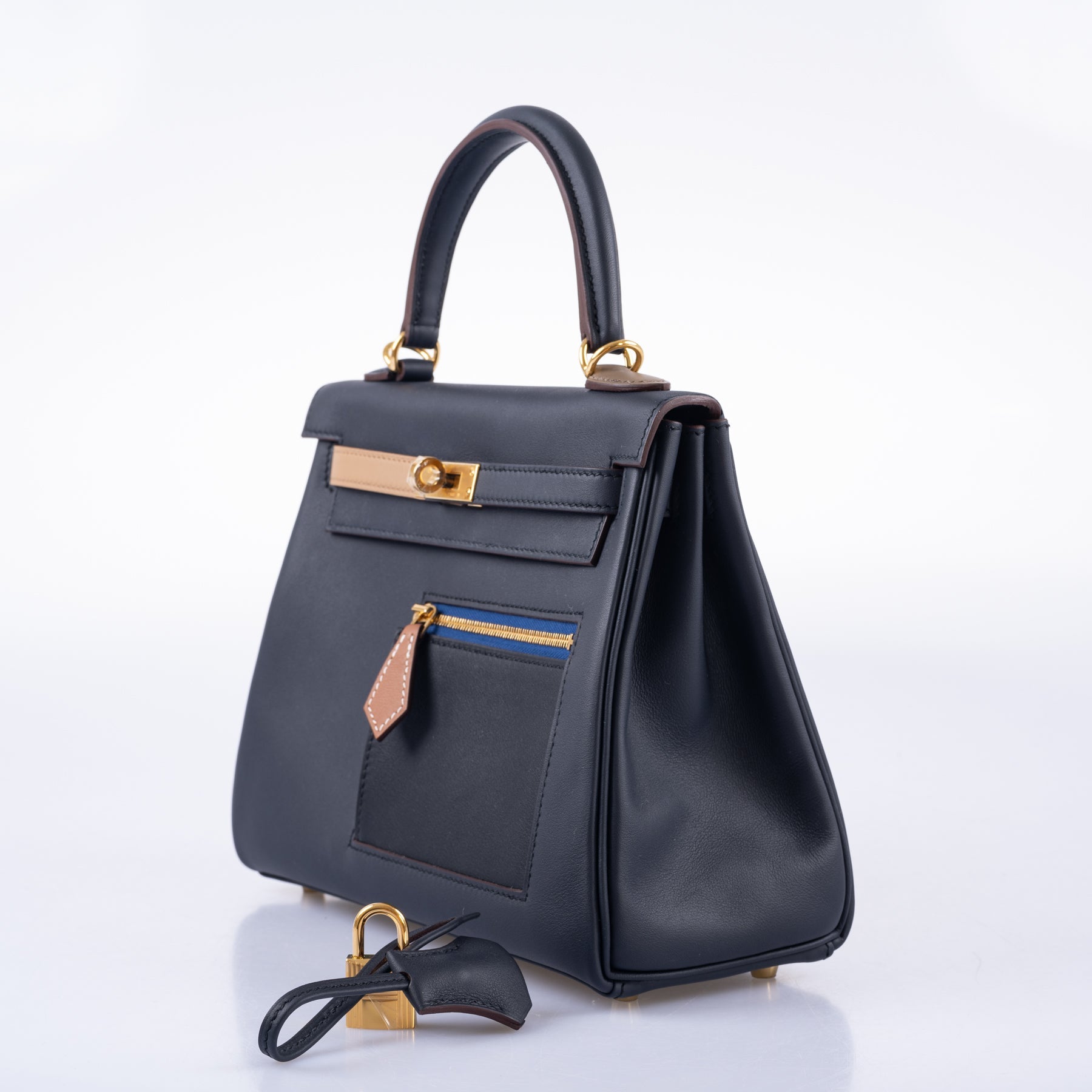 Hermès Colormatic Kelly 25 Retourne Bleu Nuit Gold Hardware