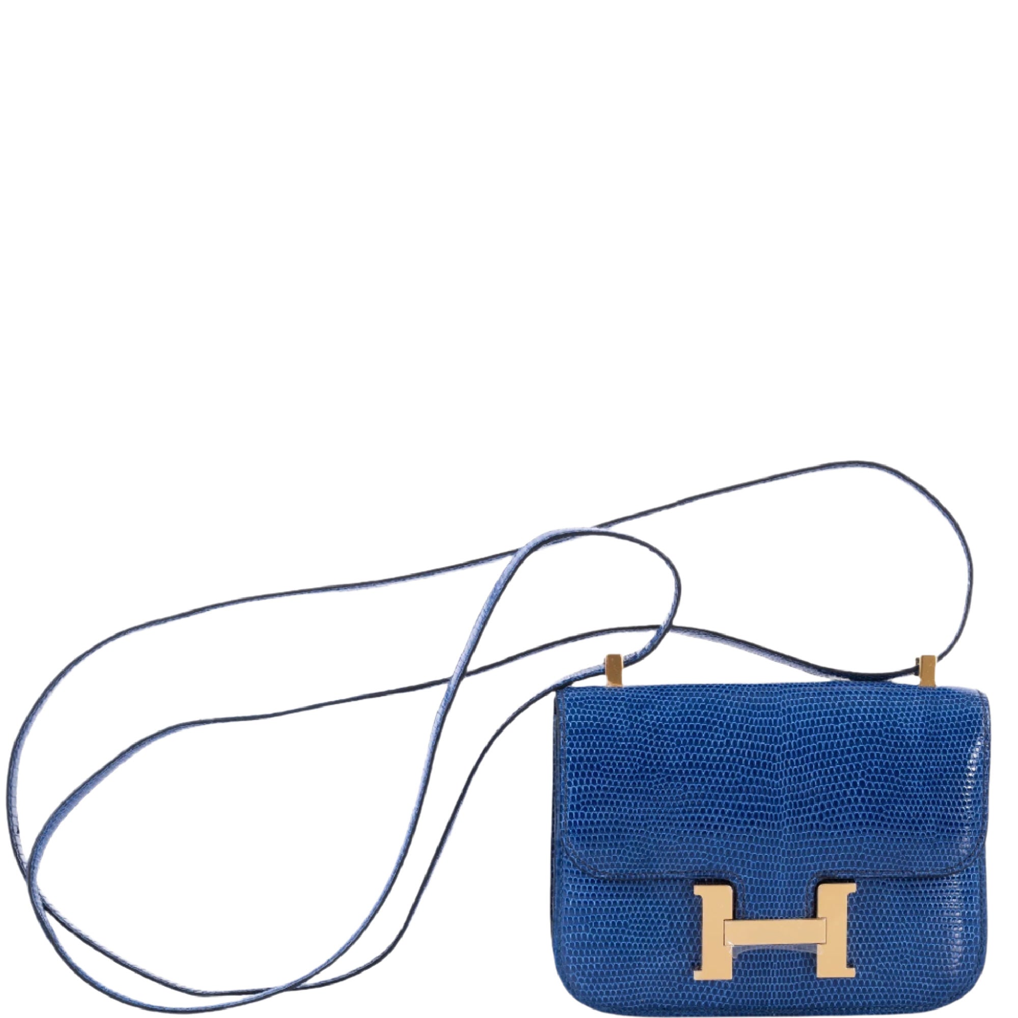 Hermès Constance 14 Micro Bleu Saphir Niloticus Lizard Gold Hardware