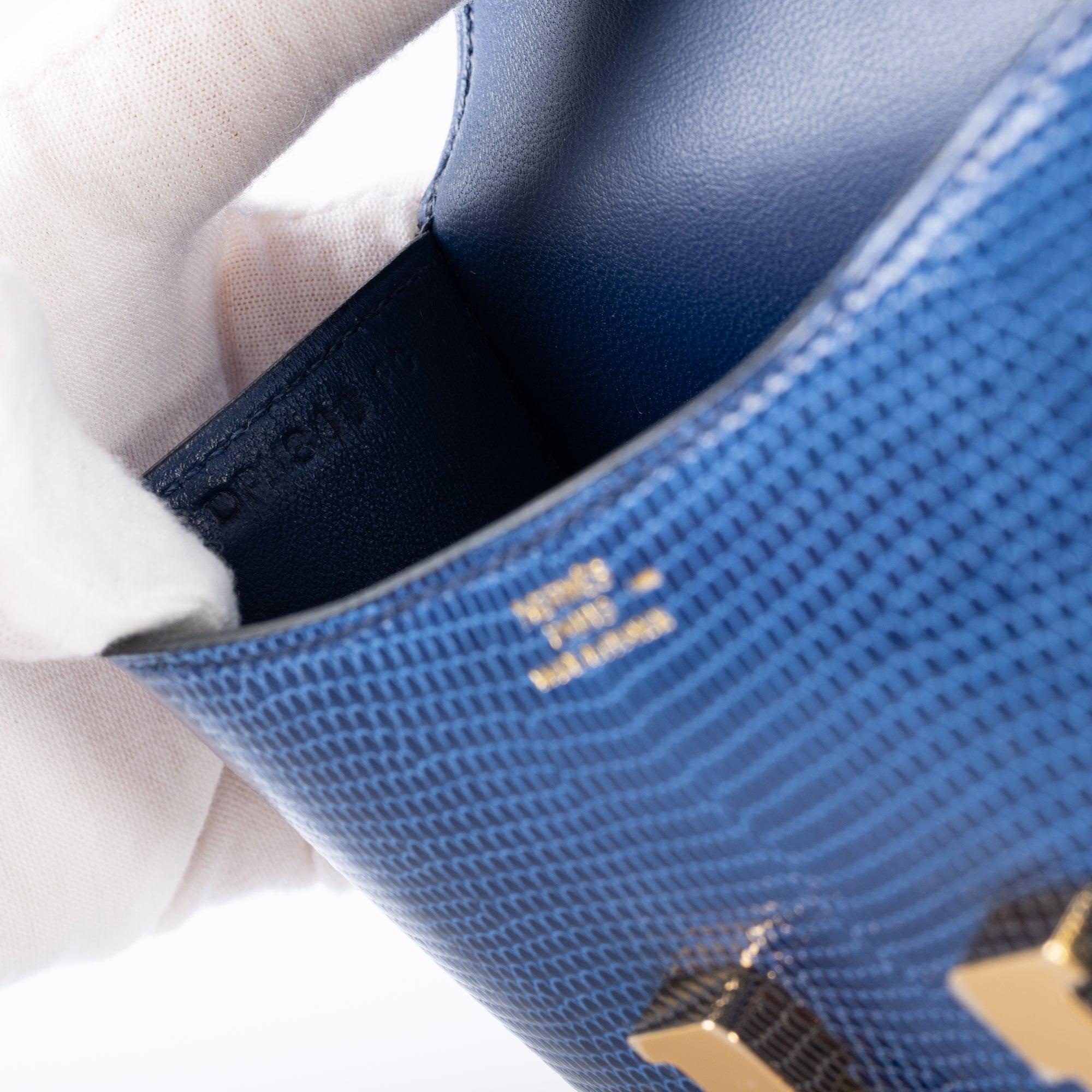 Hermès Constance 14 Micro Bleu Saphir Niloticus Lizard Gold Hardware