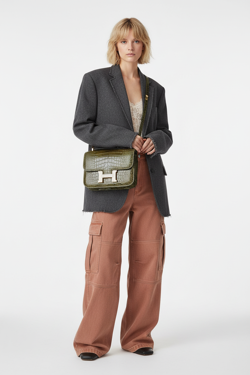 Hermès Constance 18 Alligator Vert Veronese Lizard Gold Hardware