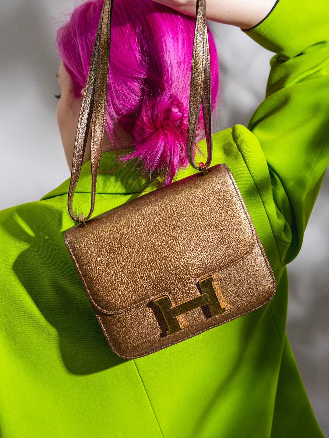 Hermès Constance 18 Gold Metallic Chevre Gold Hardware