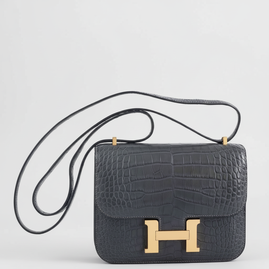 Hermès Constance 18 Graphite Matte Alligator Gold Hardware