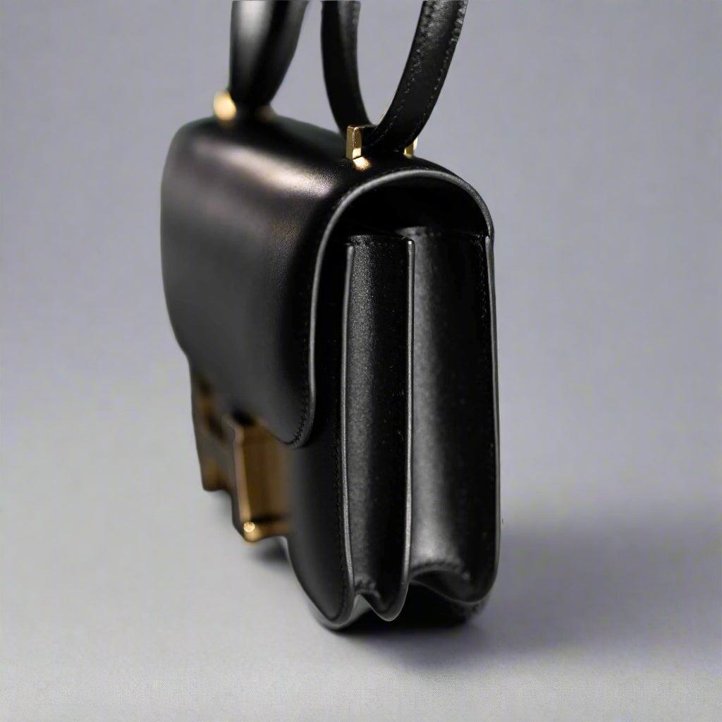 Hermès Constance 18 Mini III Mirror Bag Black Tadelakt and Ombré Lizard Hardware