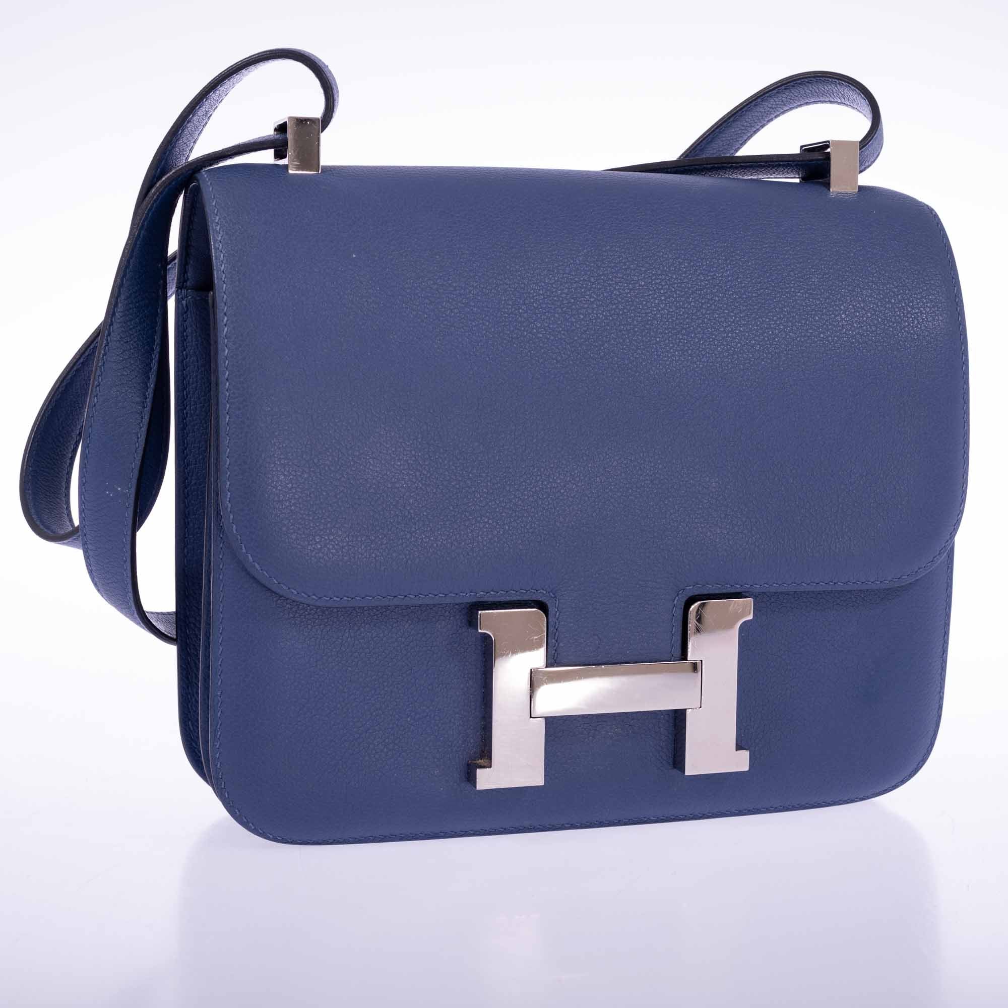 Hermès Constance 24 Bleu Brighton Evercolor Leather Palladium Hardware