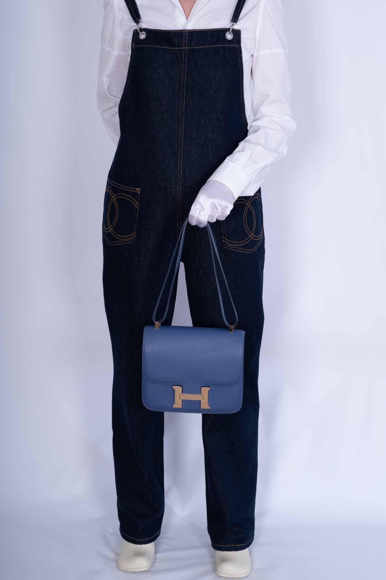 Hermès Constance 24 Bleu Brighton Evercolor Leather Palladium Hardware