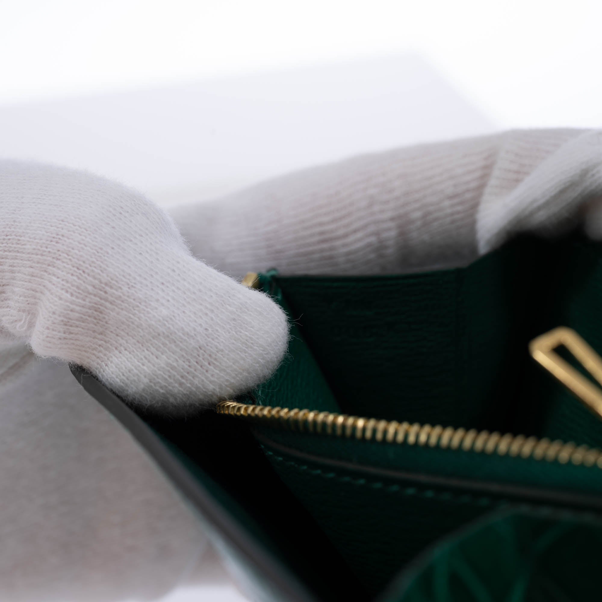 Hermès Constance Compact Wallet Vert Émeraude Alligator Gold Hardware