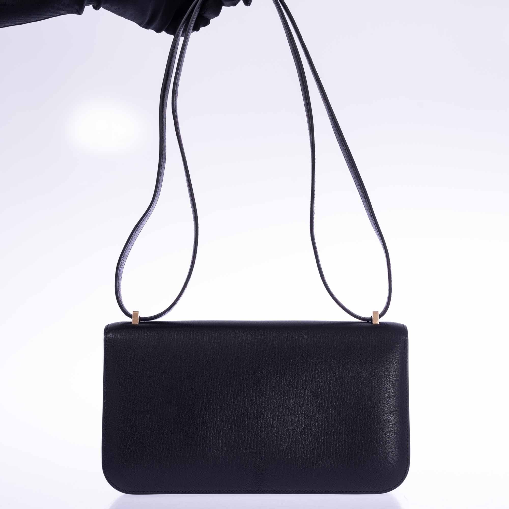 Hermès Constance Elan 29 Black Chèvre Gold Hardware