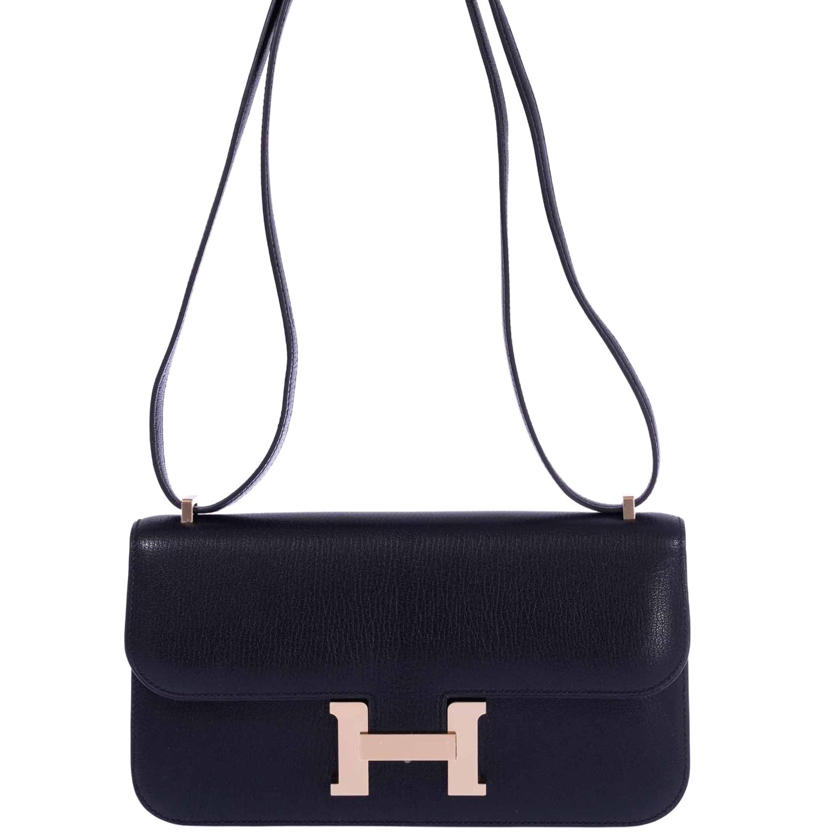 Hermès Constance Elan 29 Black Chèvre Permabrass Hardware