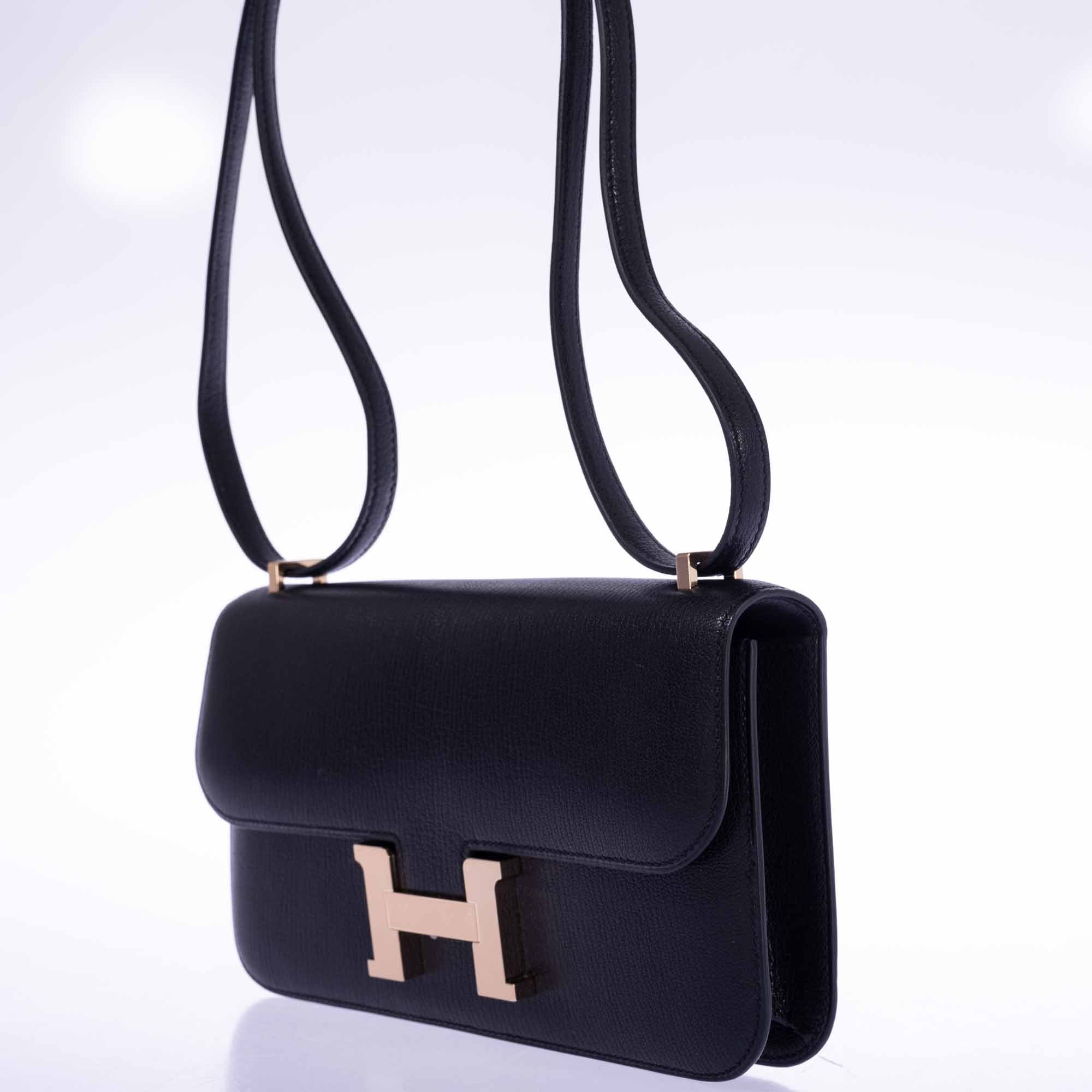 Hermès Constance Elan Noir Chèvre Chamkila Permabrass Hardware