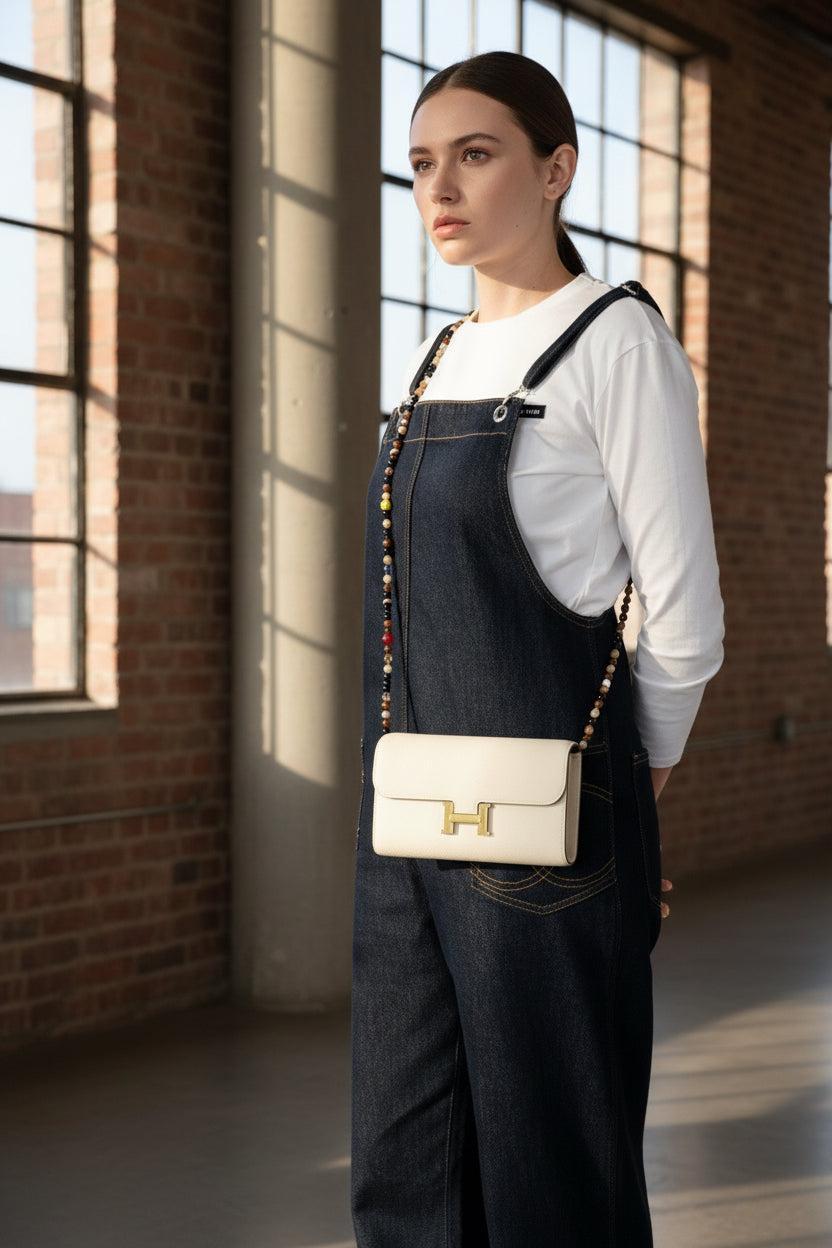 Hermès Constance Long To Go Wallet Nata with Jaune Citron Enamel Buckle