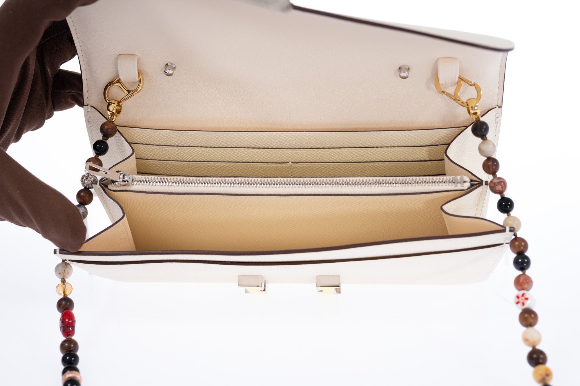 Hermès Constance Long To Go Wallet Nata with Jaune Citron Enamel Buckle