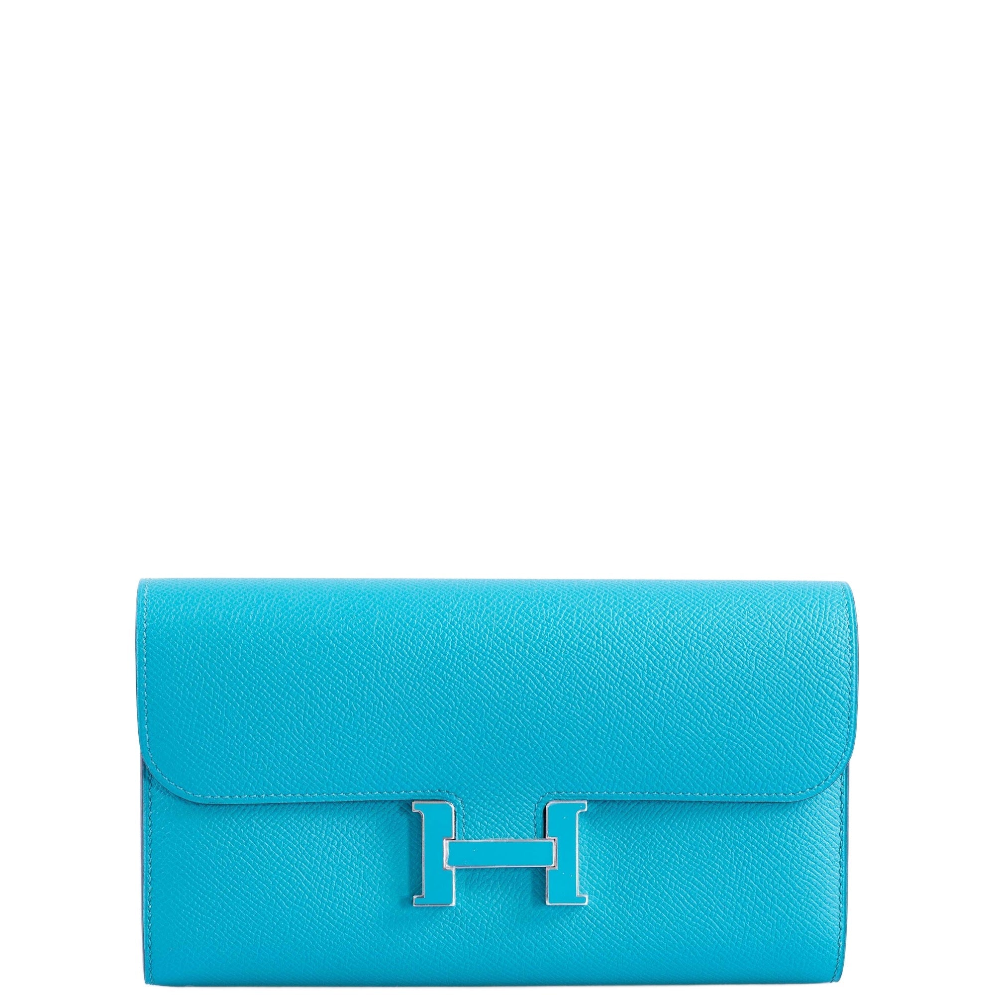 Hermès Constance Long Wallet Blue Paon Epsom Gold Hardware