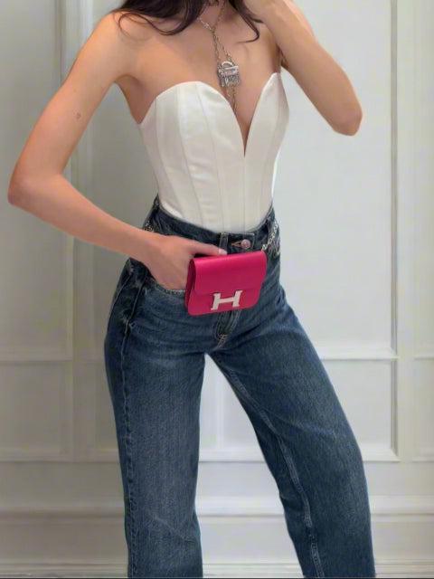 Hermès Constance Slim Wallet Rose Mexico Epsom with Palladium