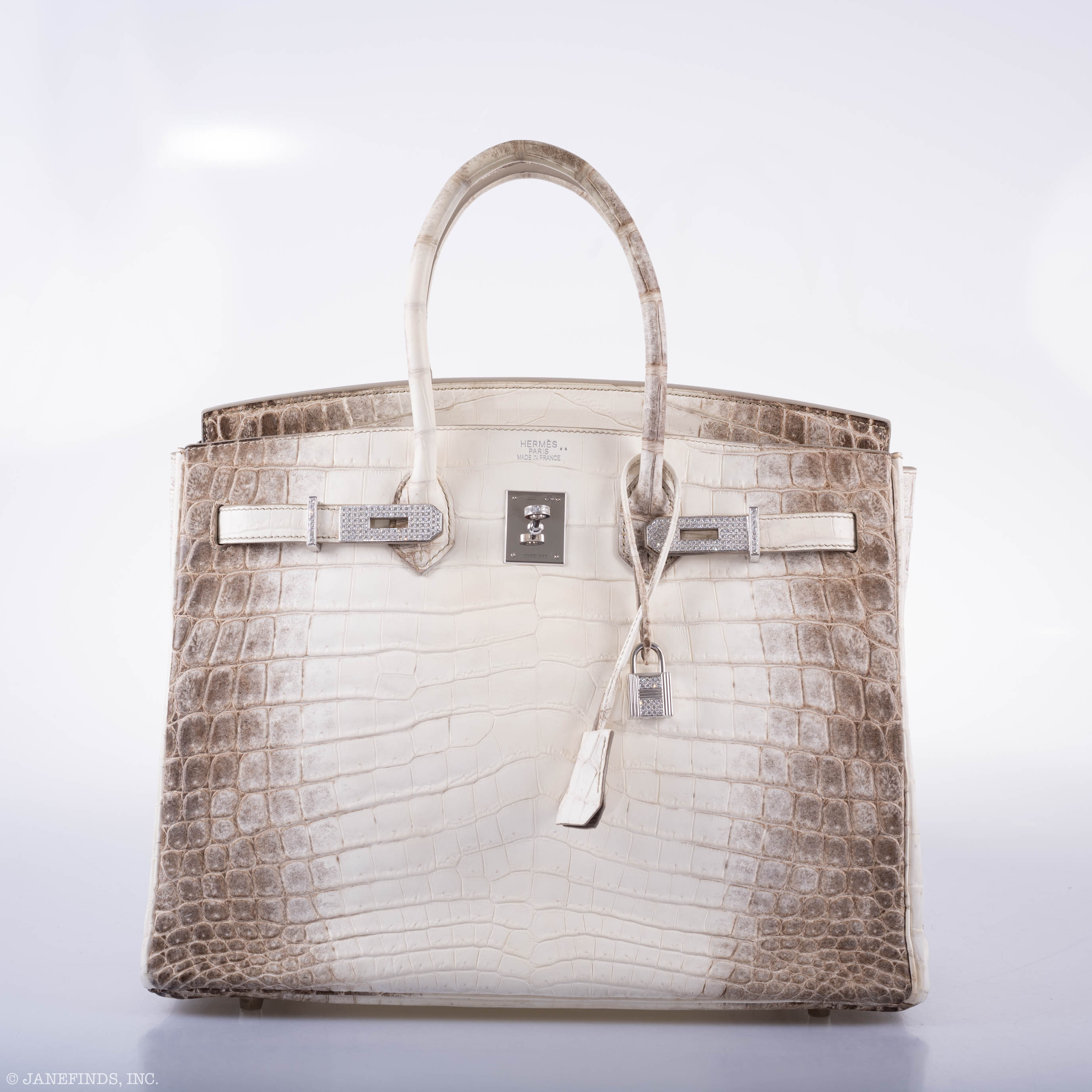 Hermès Diamond Himalaya Birkin 35 Matte Nilo Crocodile 18K White Gold Diamond Hardware
