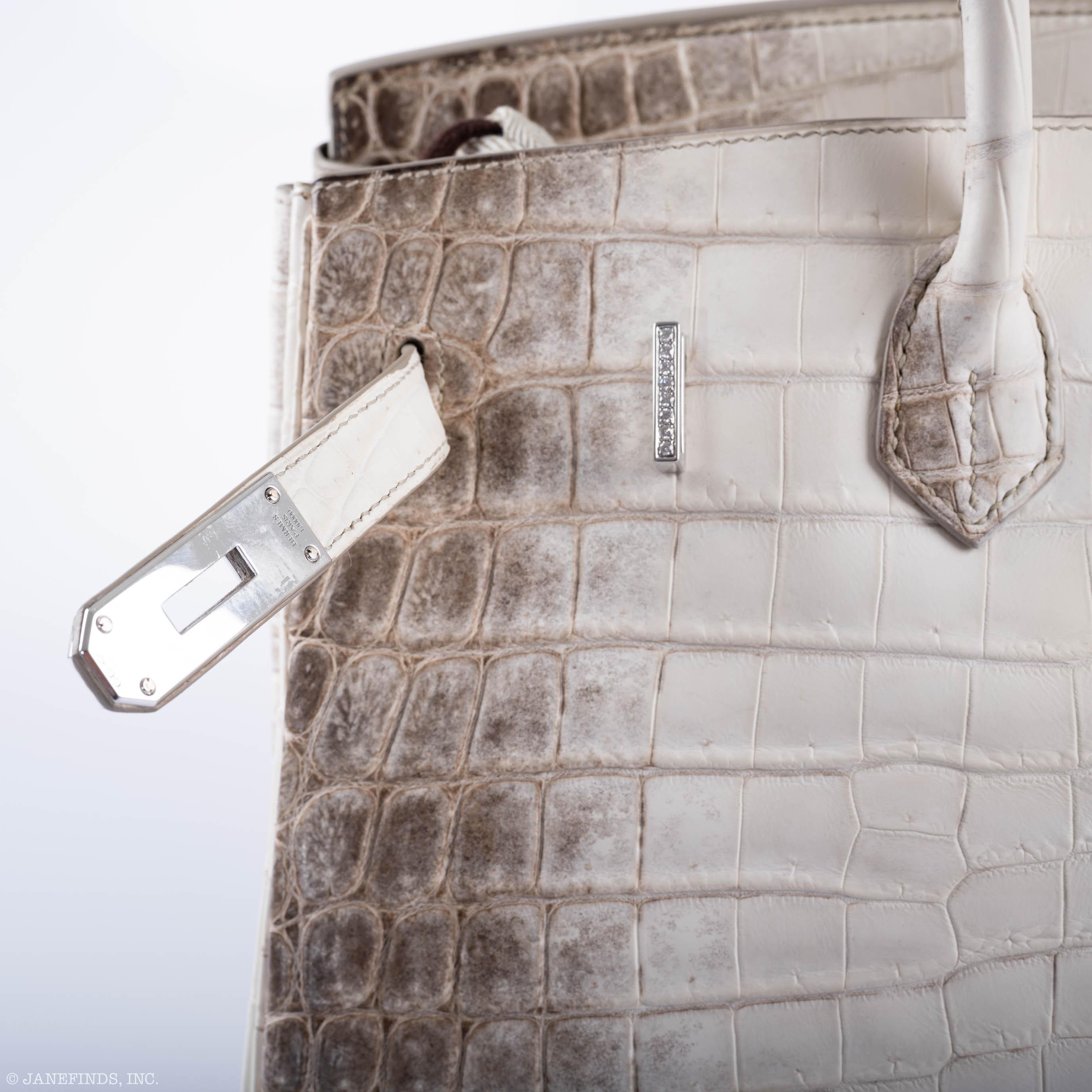 Hermès Diamond Himalaya Birkin 35 Matte Nilo Crocodile 18K White Gold Diamond Hardware