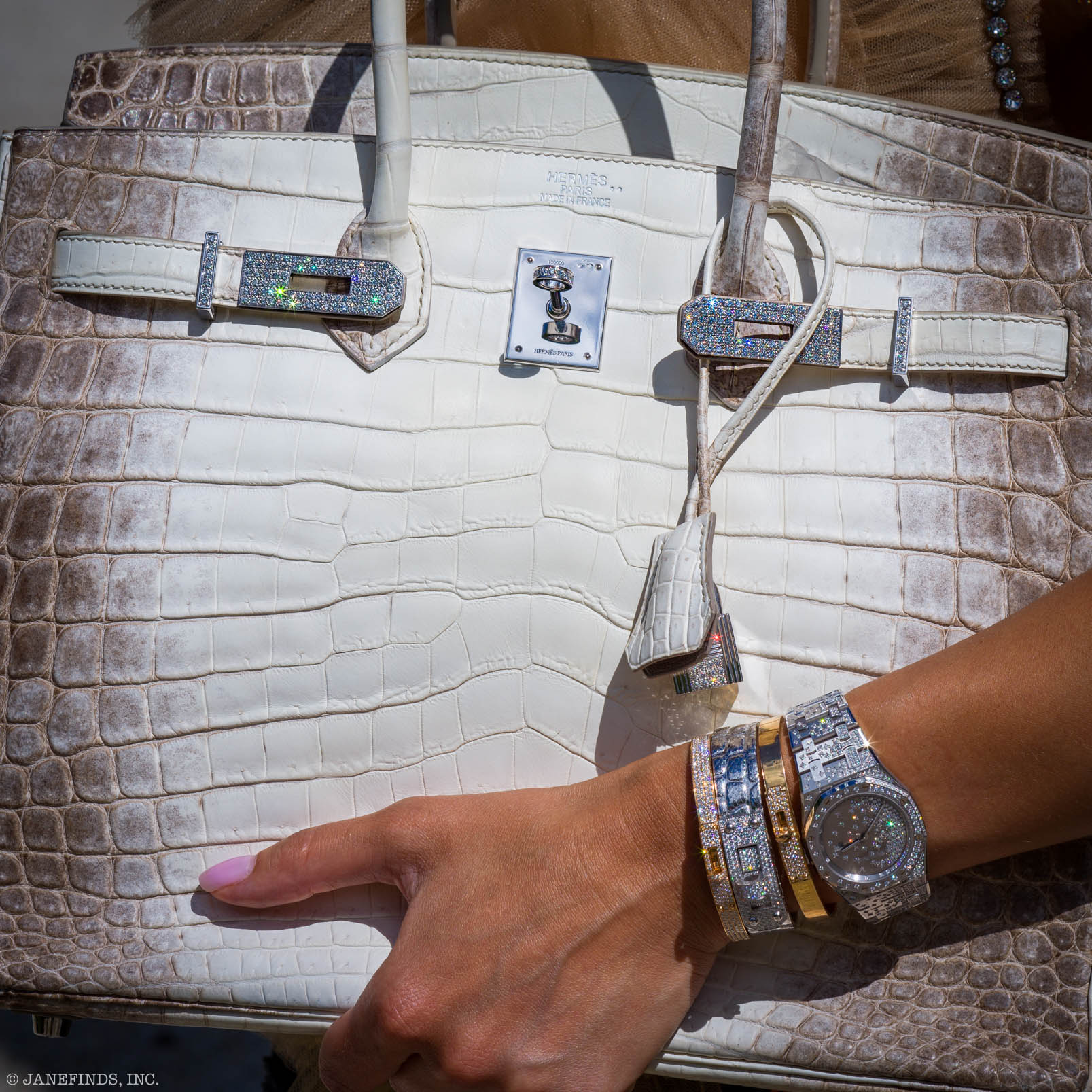 Hermès Diamond Himalaya Birkin 35 Matte Nilo Crocodile 18K White Gold Diamond Hardware
