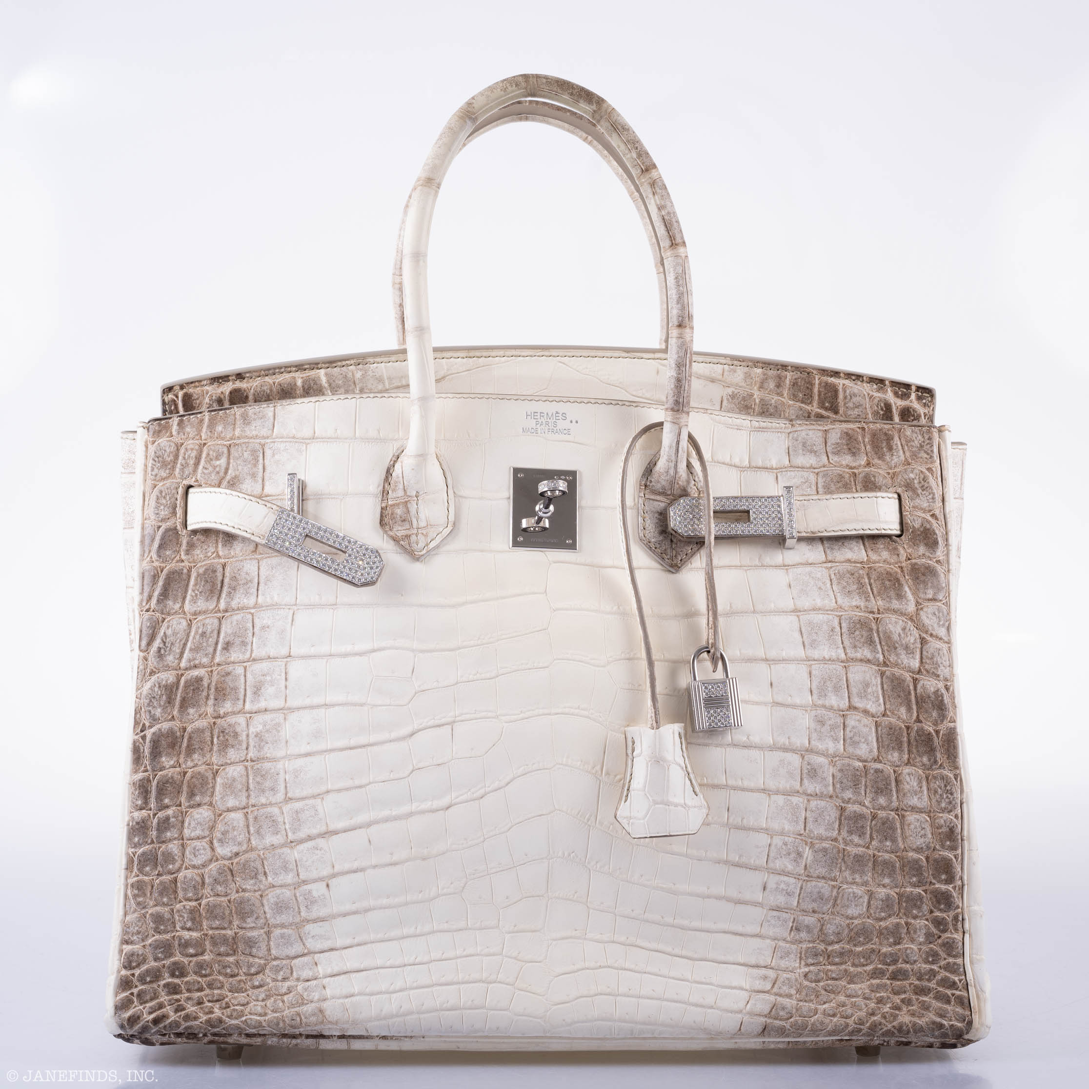 Hermès Diamond Himalaya Birkin 35 Matte Nilo Crocodile 18K White Gold Diamond Hardware
