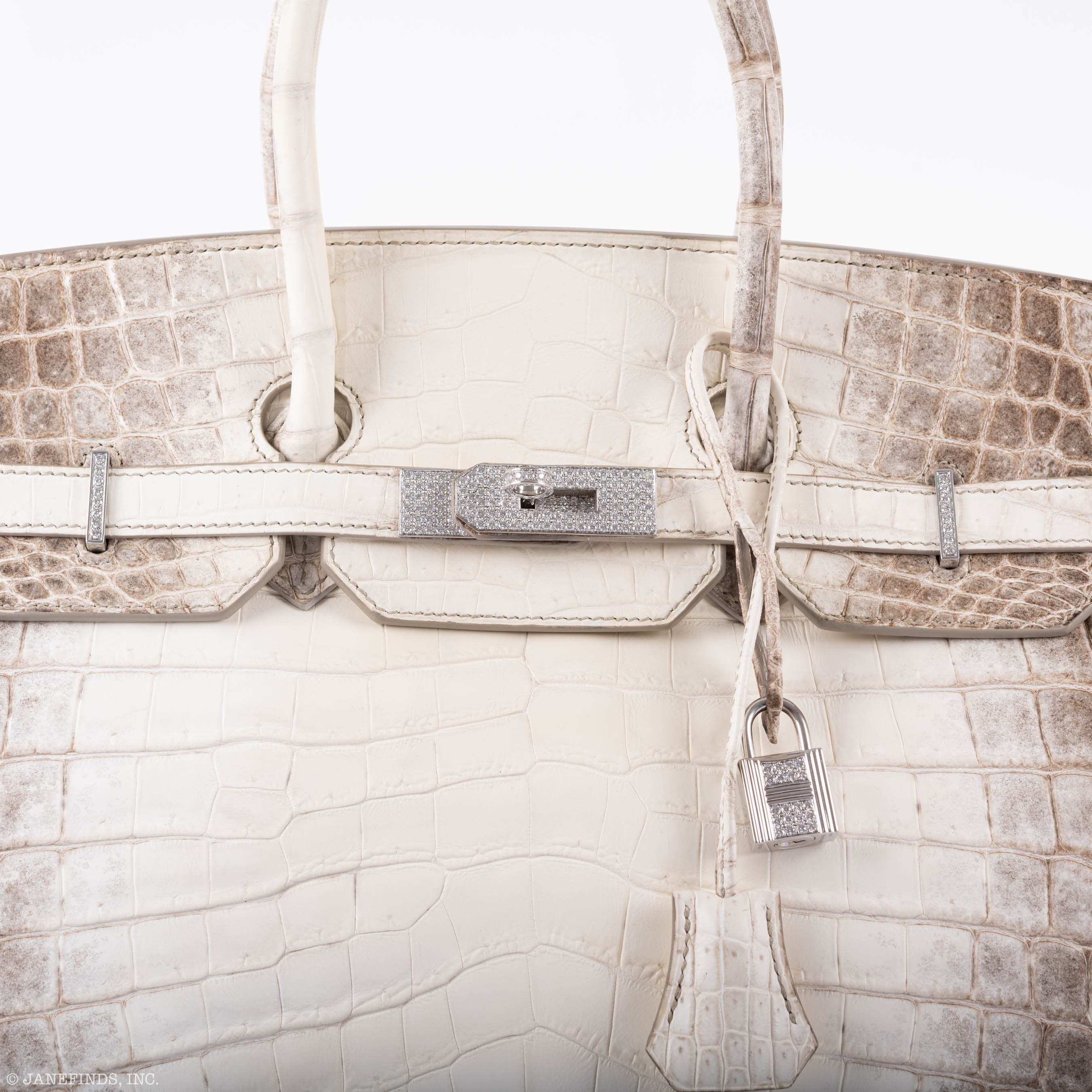 Hermès Diamond Himalaya Birkin 35 Matte Nilo Crocodile 18K White Gold Diamond Hardware