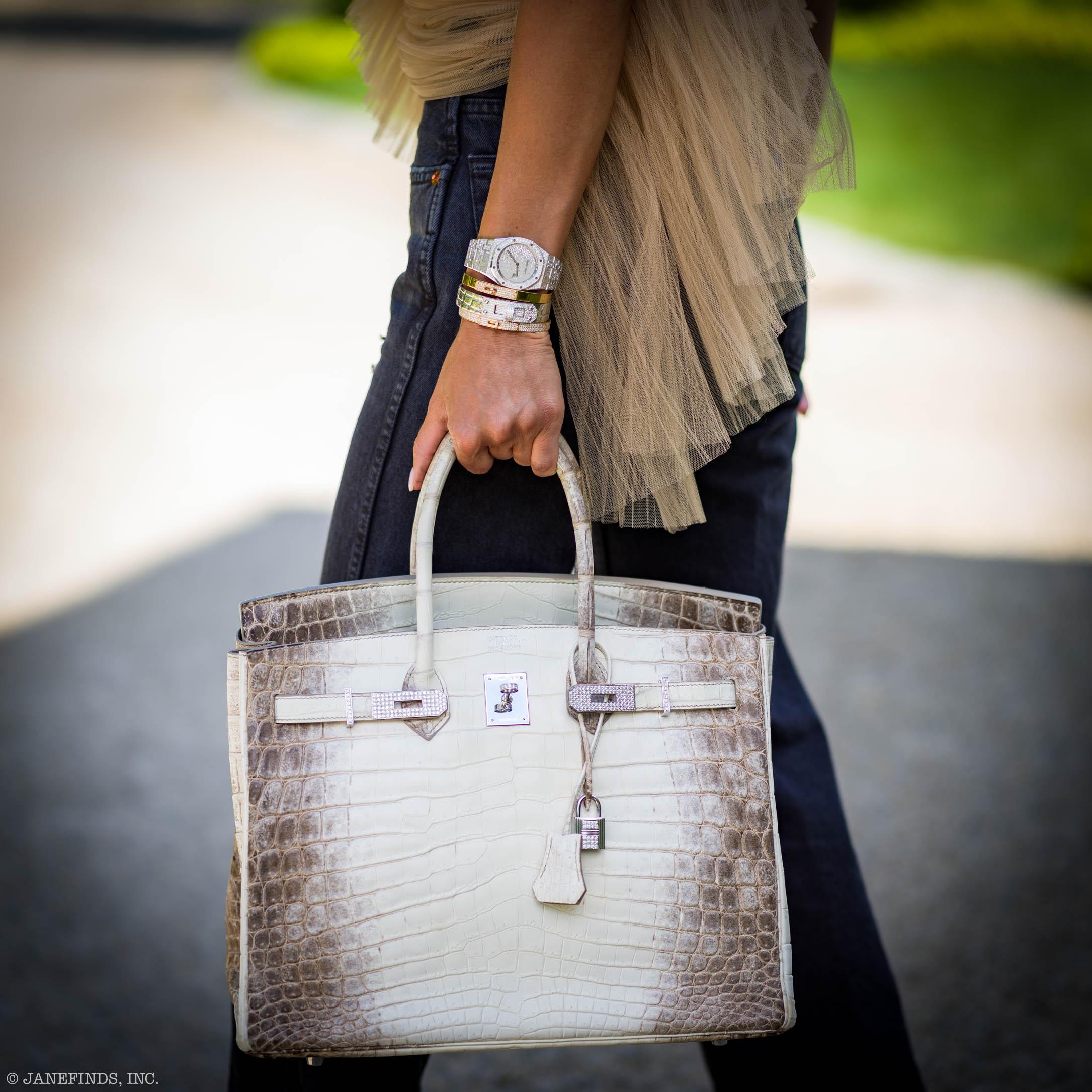 Hermès Diamond Himalaya Birkin 35 Matte Nilo Crocodile 18K White Gold Diamond Hardware