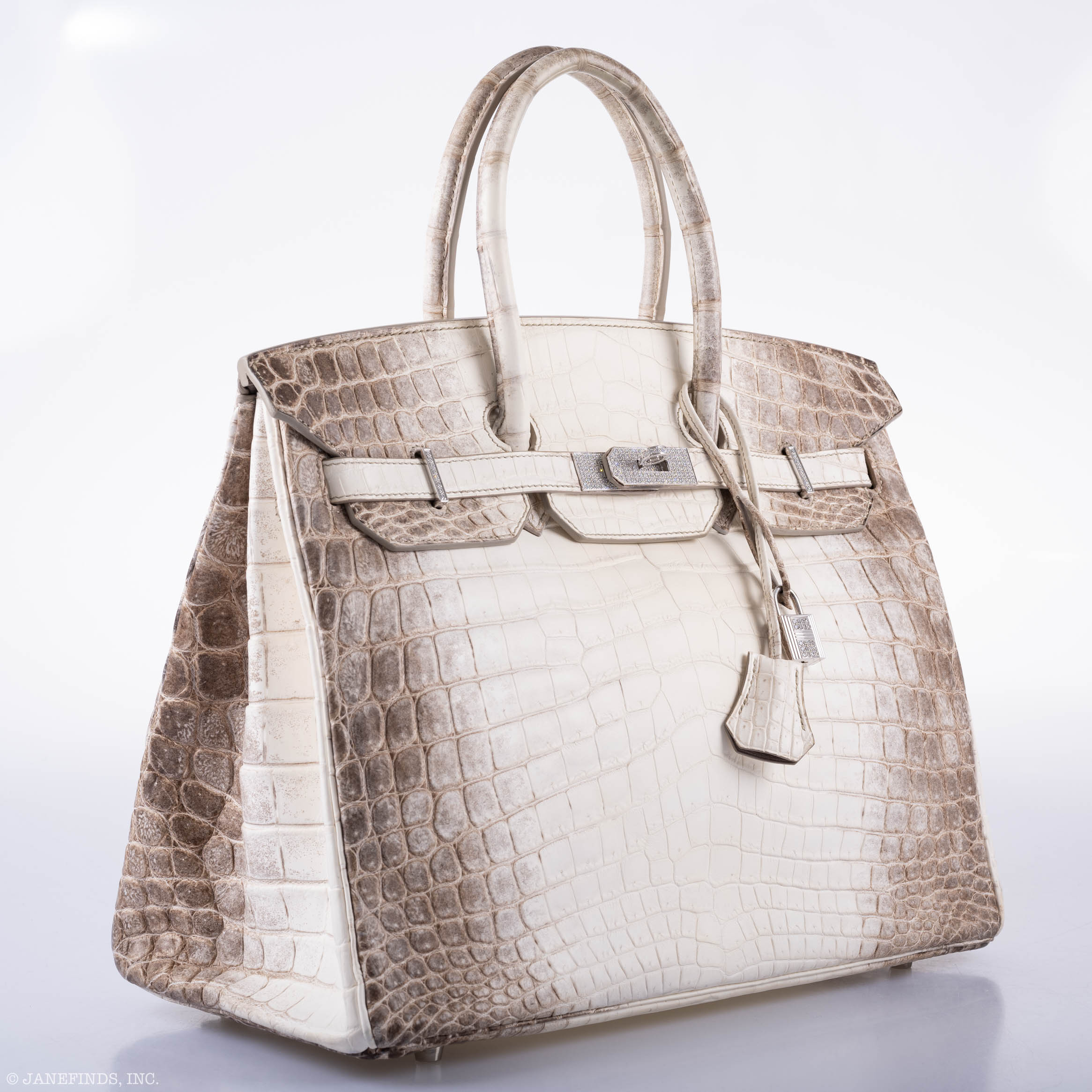 Hermès Diamond Himalaya Birkin 35 Matte Nilo Crocodile 18K White Gold Diamond Hardware