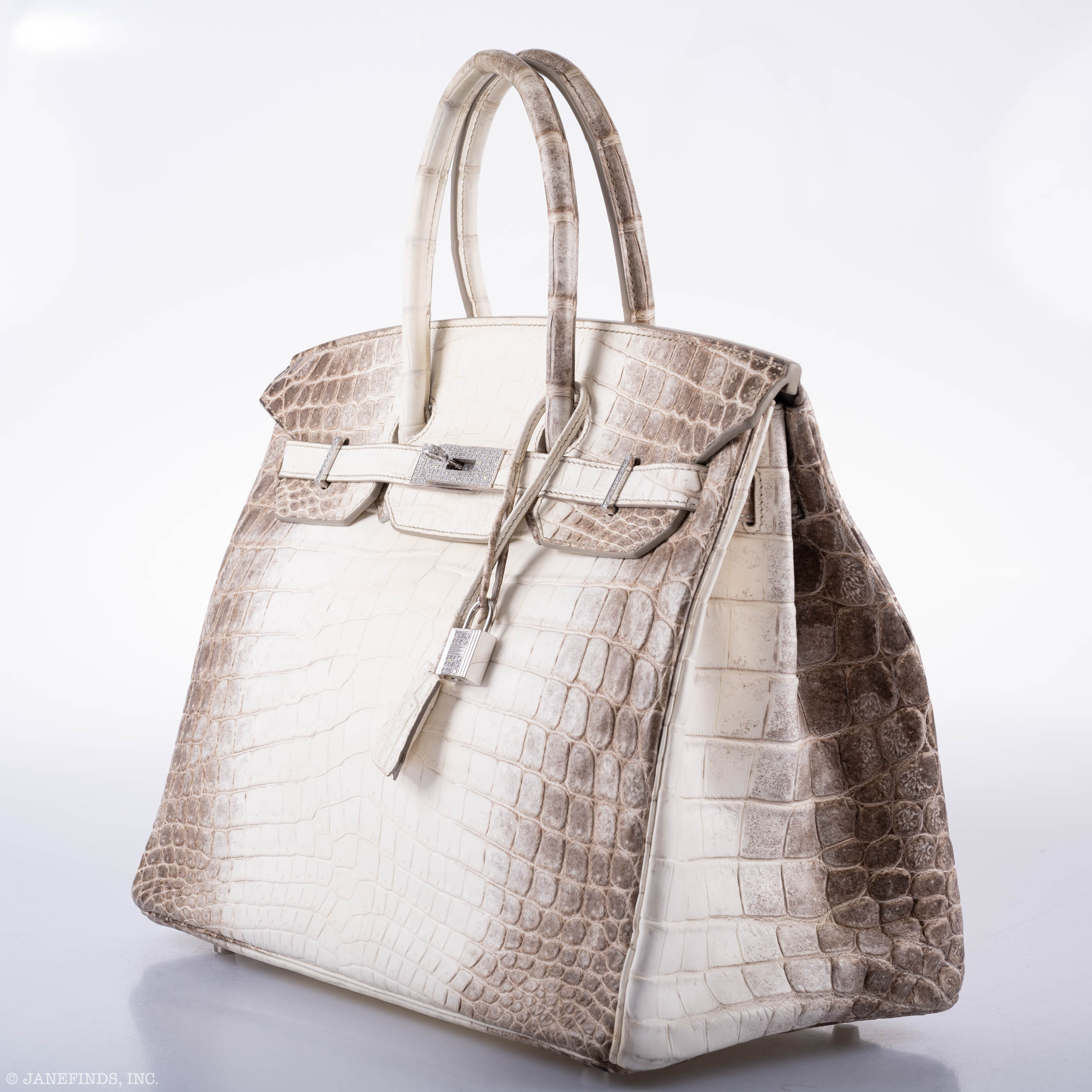 Hermès Diamond Himalaya Birkin 35 Matte Nilo Crocodile 18K White Gold Diamond Hardware