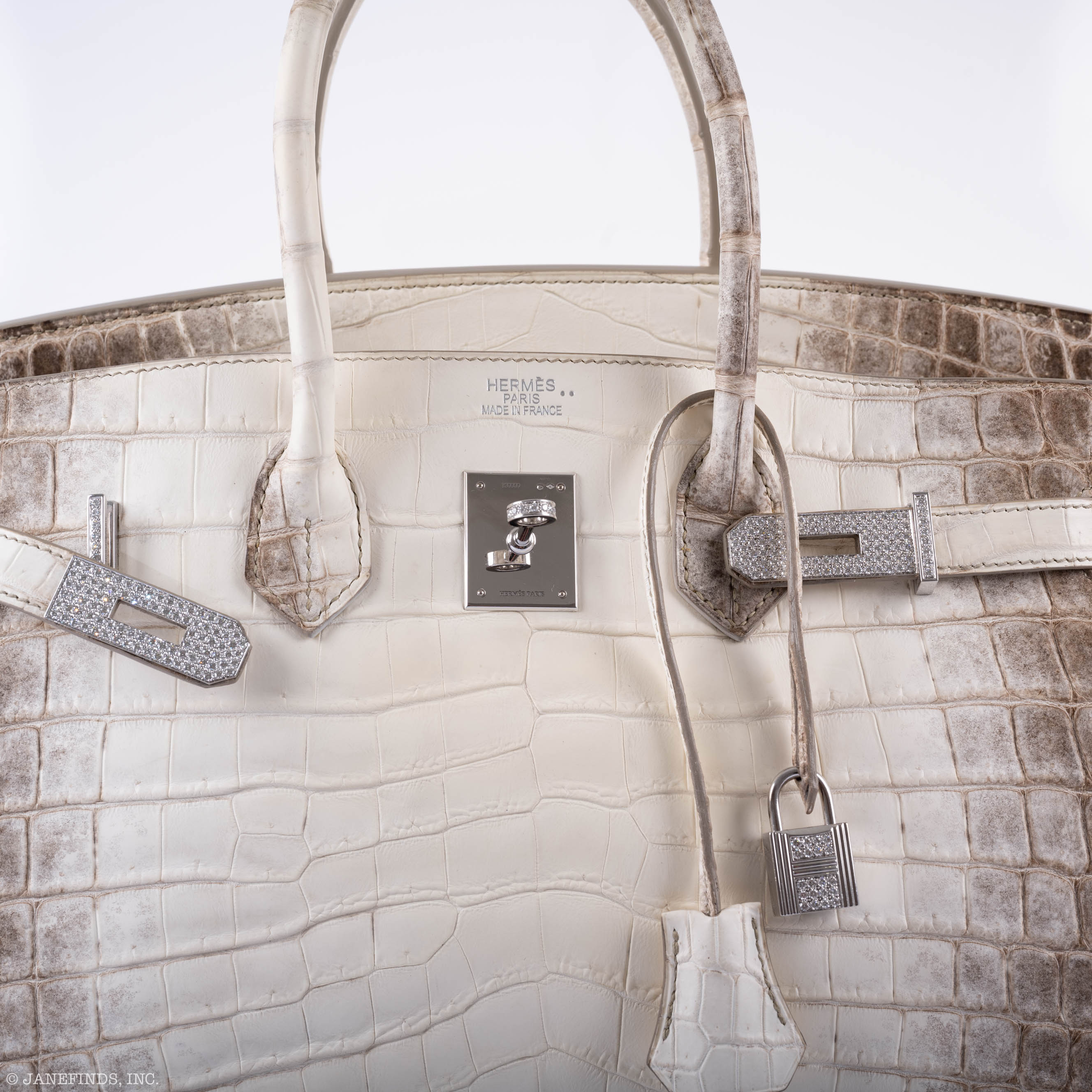 Hermès Diamond Himalaya Birkin 35 Matte Nilo Crocodile 18K White Gold Diamond Hardware