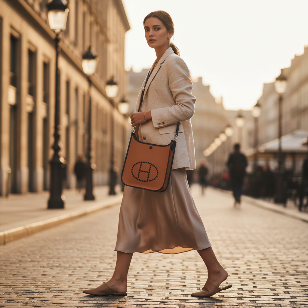 Hermès Evelyne 29 Officer Two-Tone Dune and Cassis