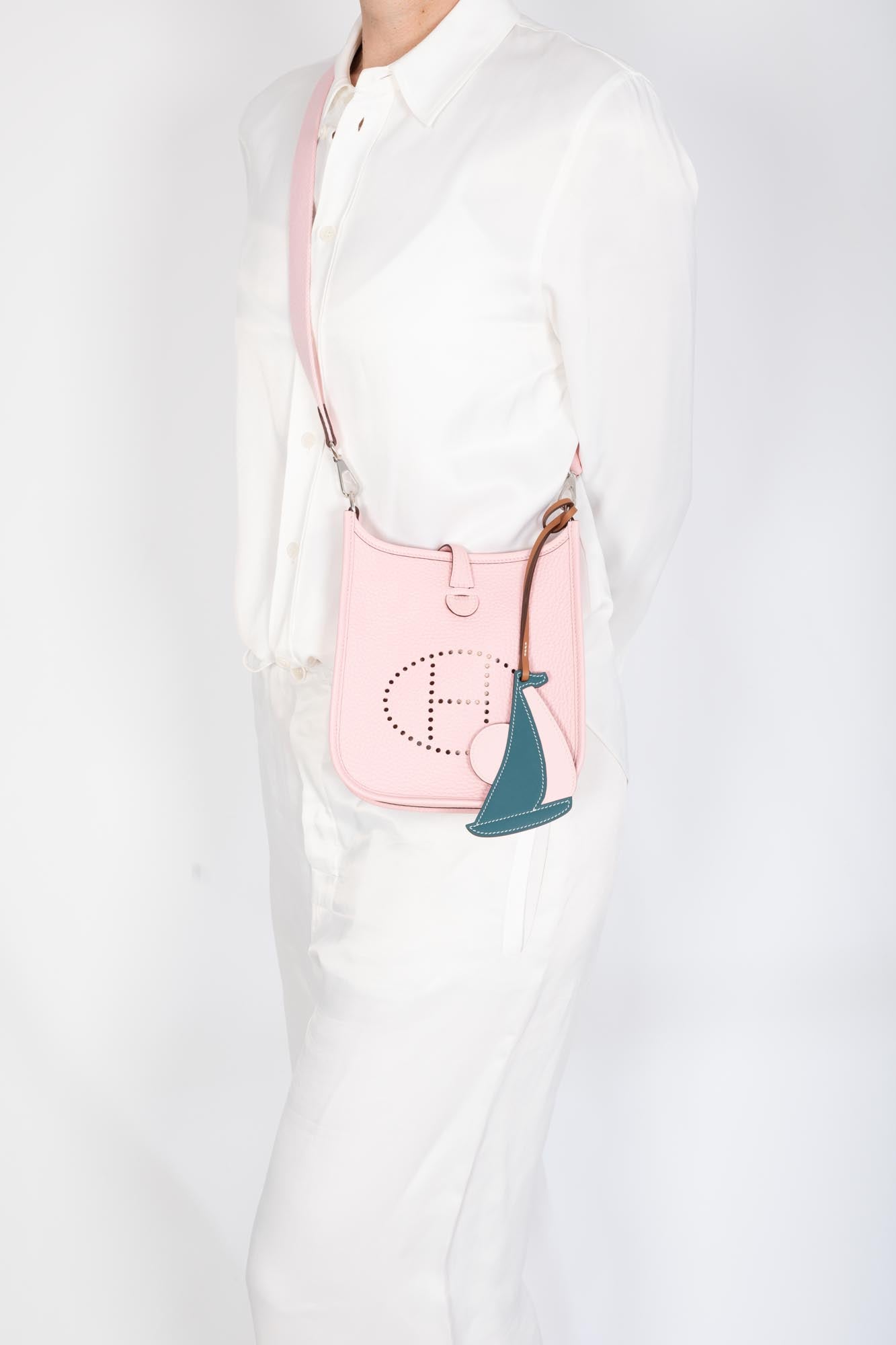 Hermès Evelyne TPM Rose Sakura Clemence Palladium Hardware