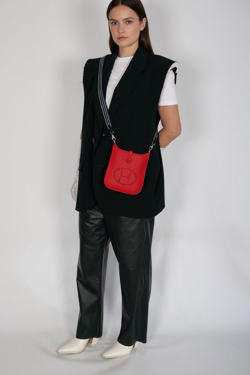 Hermès Evelyne TPM Rouge Radieux Clemence Palladium Hardware