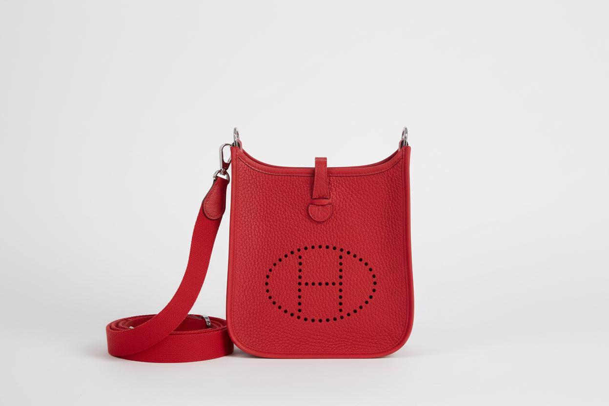 Hermès Evelyne TPM Rouge Radieux Clemence Palladium Hardware