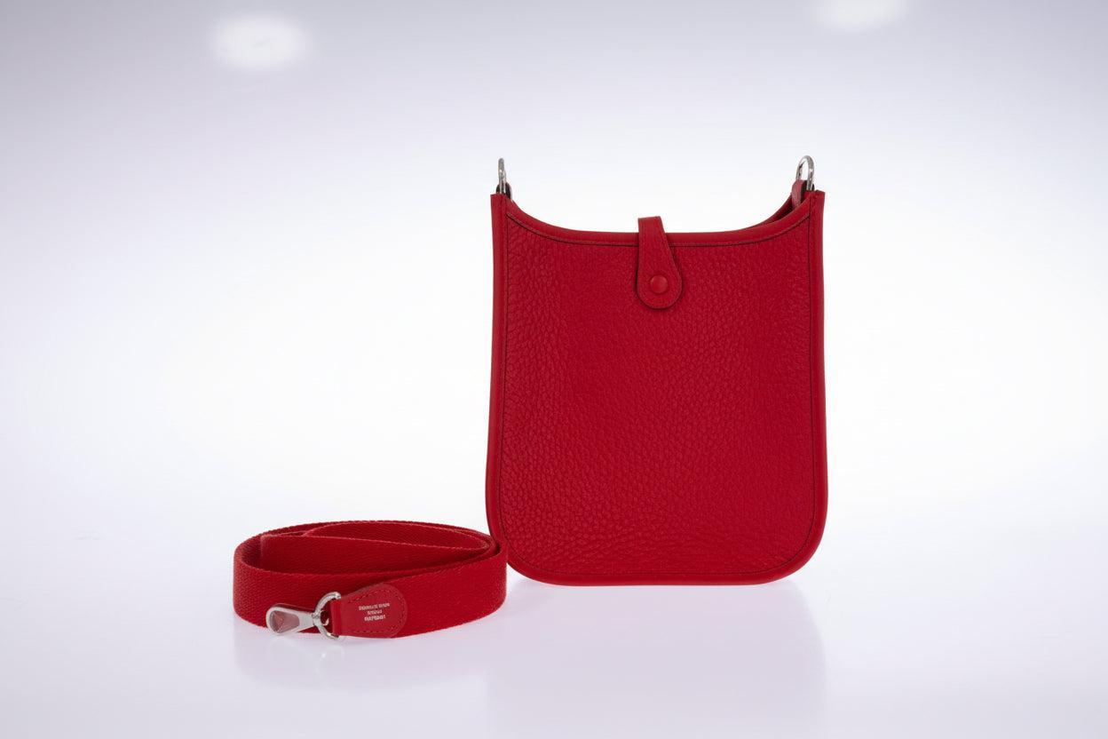 Hermès Evelyne TPM Rouge Radieux Clemence Palladium Hardware