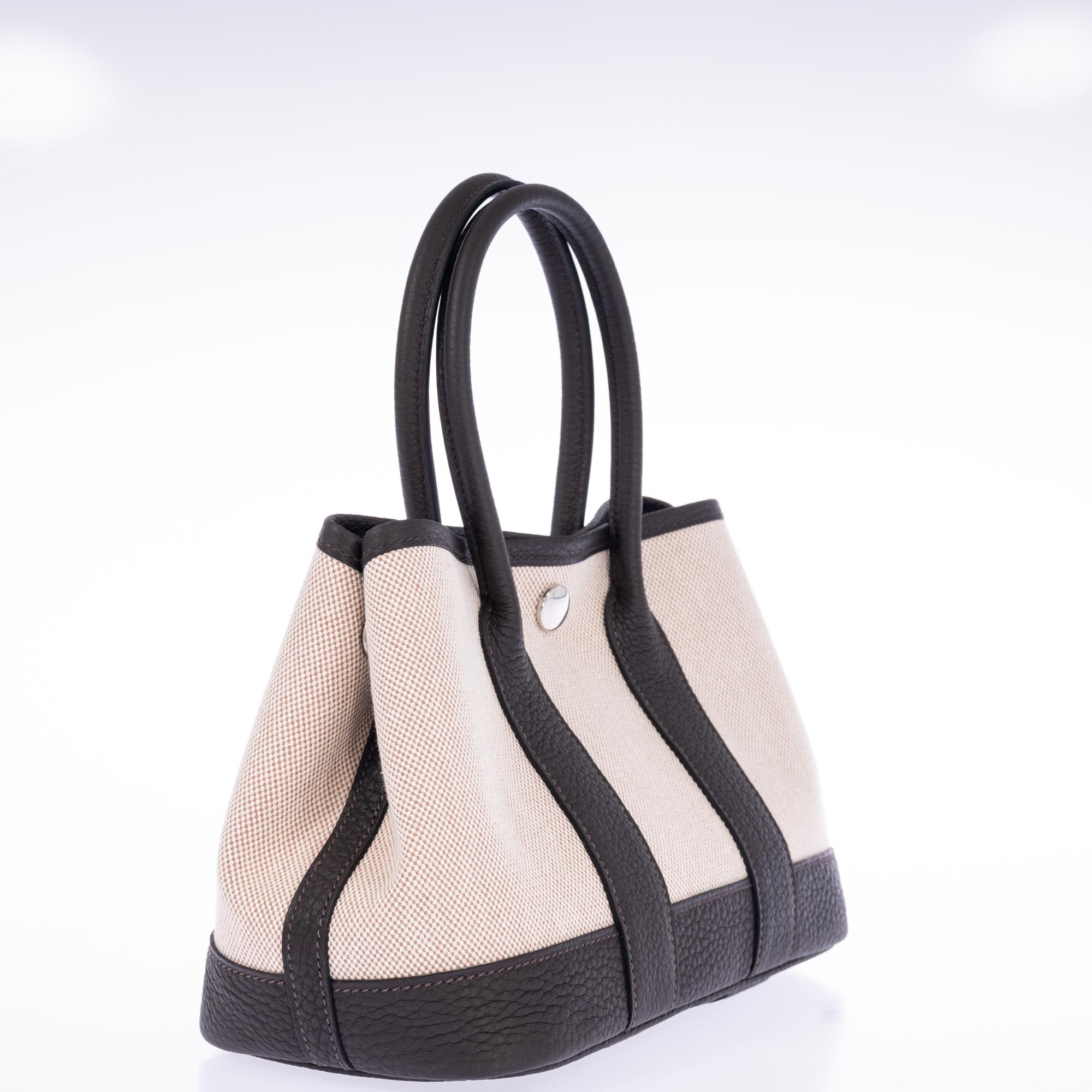 Hermès Garden Party Micro (TTPM) Toile H Viking & Ébène Negonda Palladium Hardware