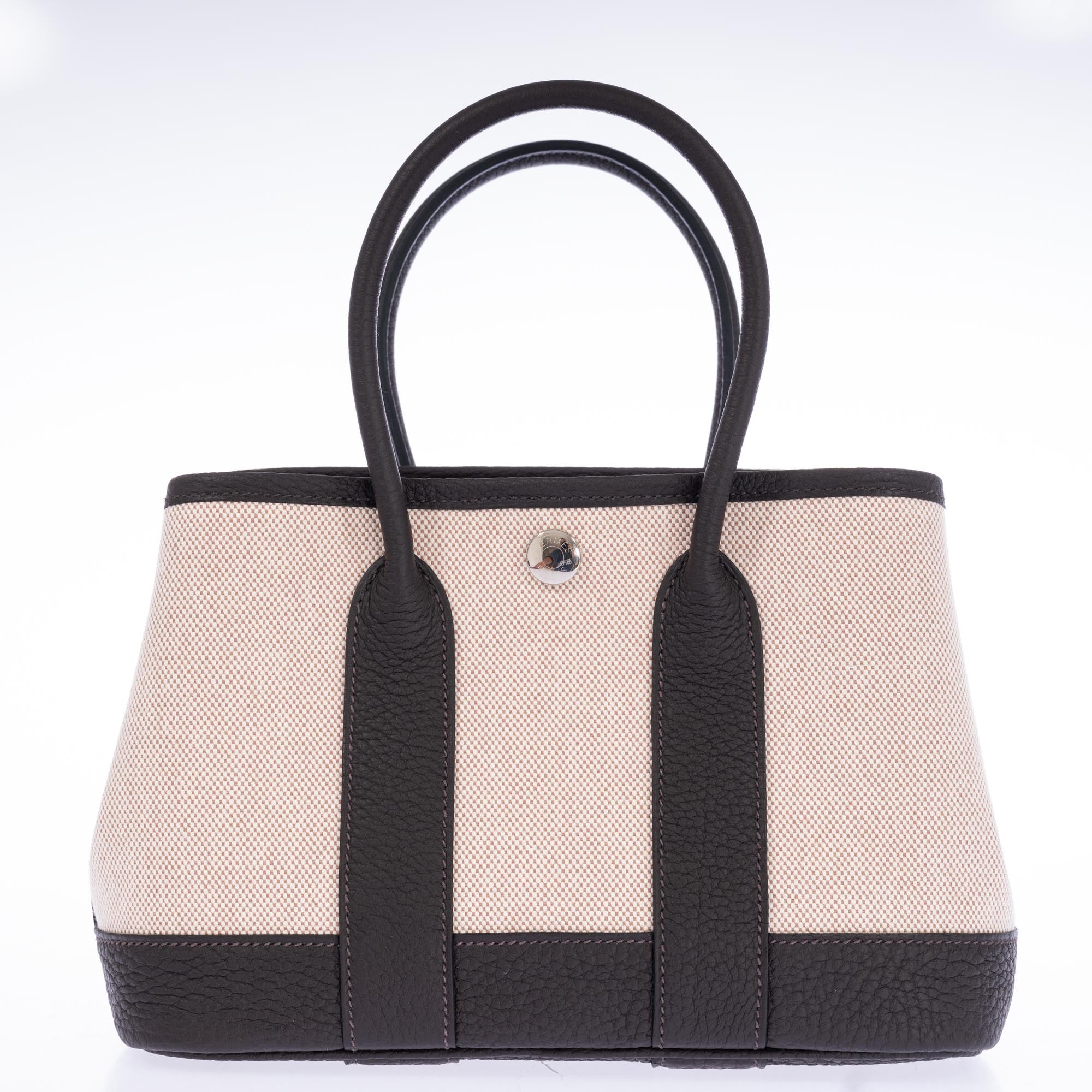 Hermès Garden Party Micro (TTPM) Toile H Viking & Ébène Negonda Palladium Hardware