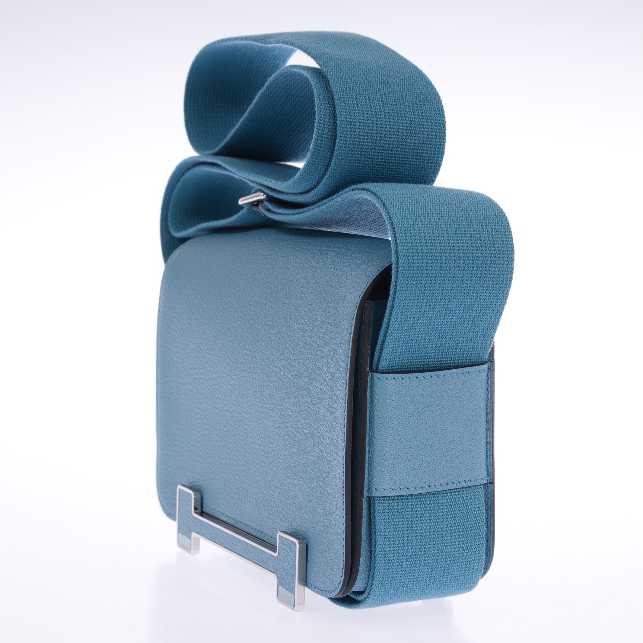 Hermès Geta Bag Blue Jean Chèvre Palladium Hardware