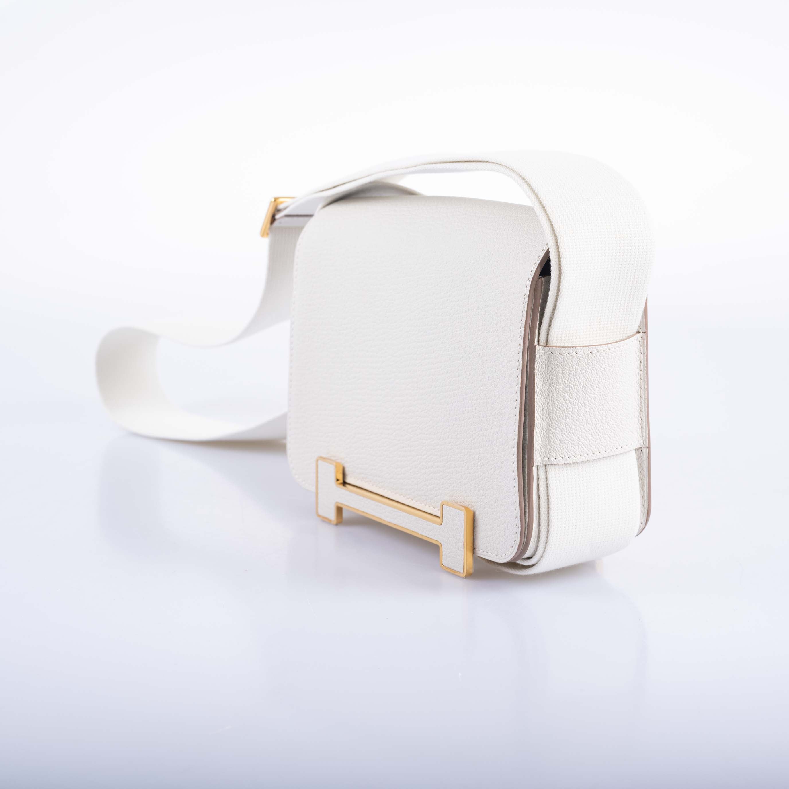 Hermès Geta Bag Mushroom Mysore Goatskin with Palladium Hardware