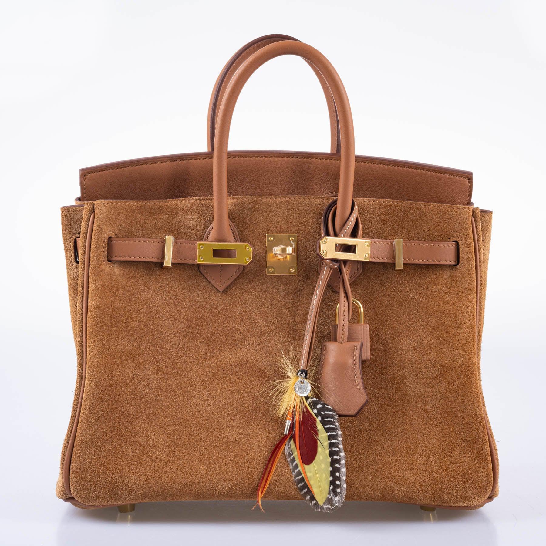 Hermès Grizzly Birkin 25 Gold Grizzly Suede and Swift Gold Hardware