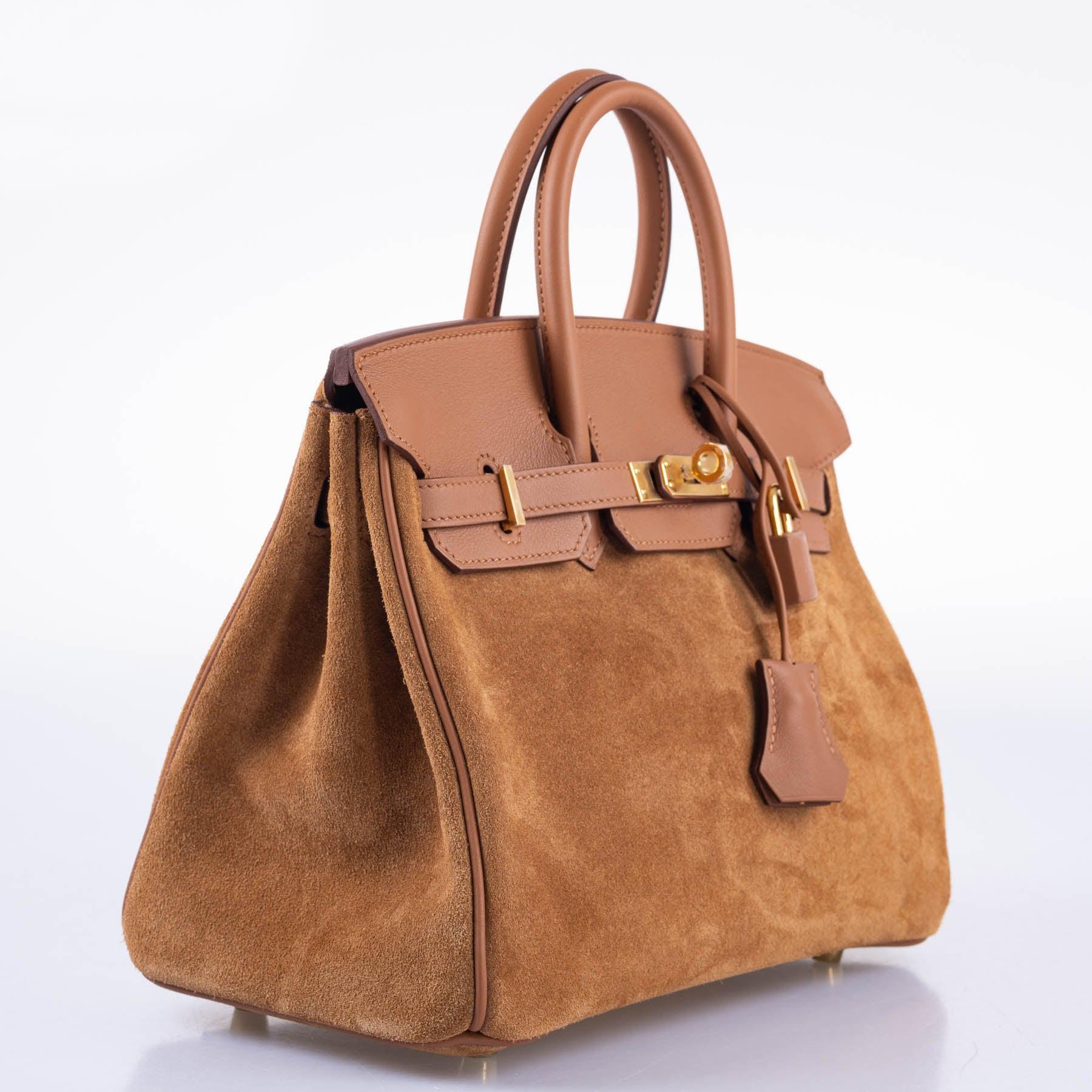 Hermès Grizzly Birkin 25 Gold Grizzly Suede and Swift Gold Hardware