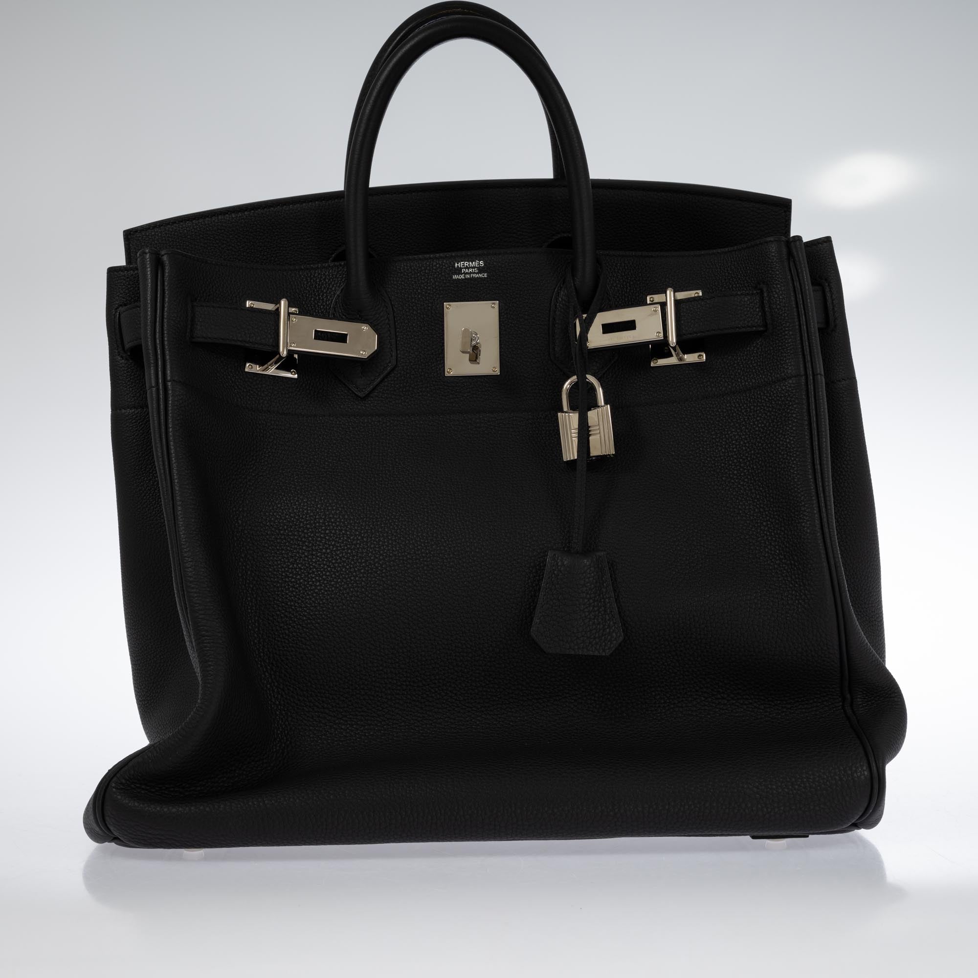 Hermès HAC 40 Black Togo with Palladium Hardware