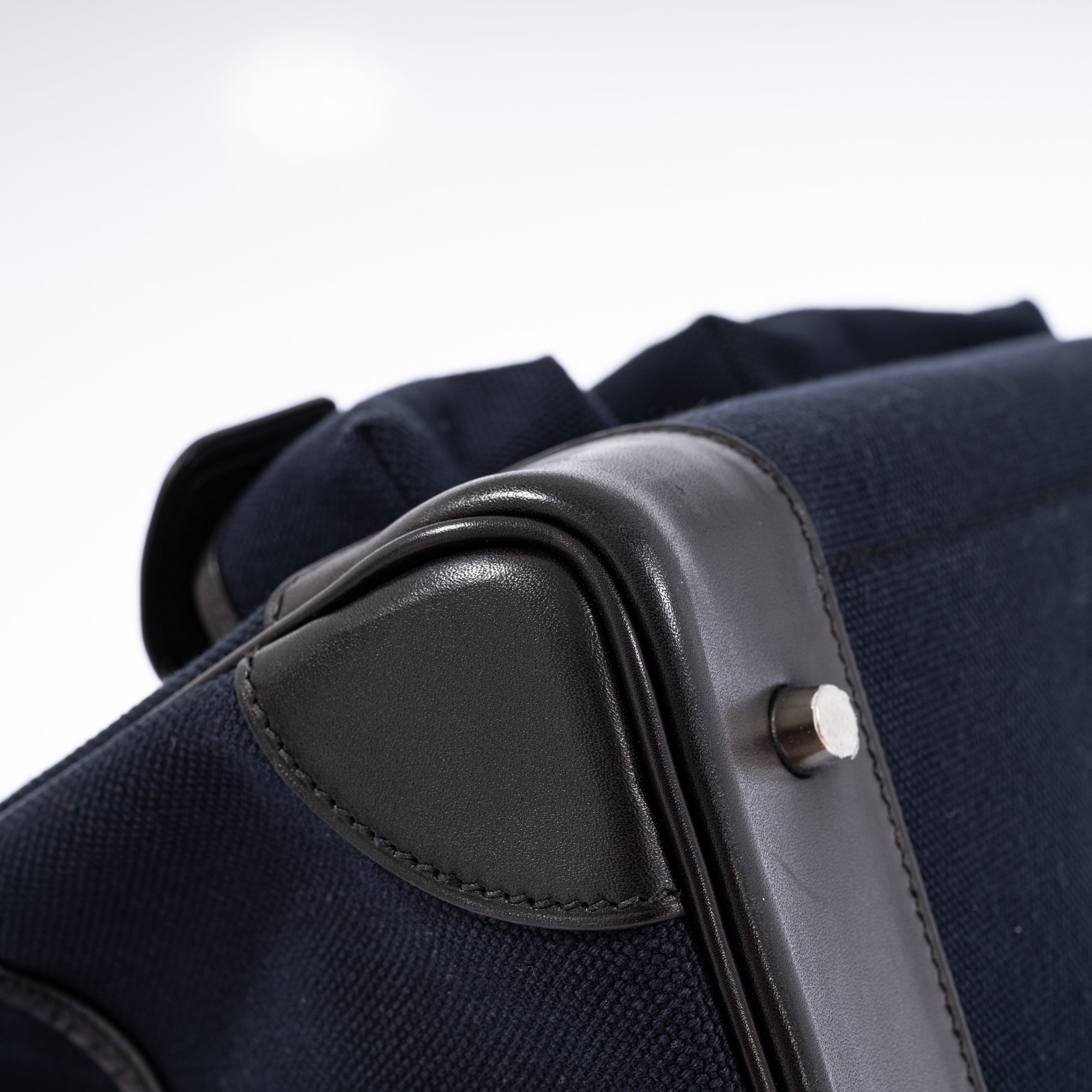 Hermès HAC 40 Cargo Bleu Marine Toile Black Box Calf Palladium Hardware