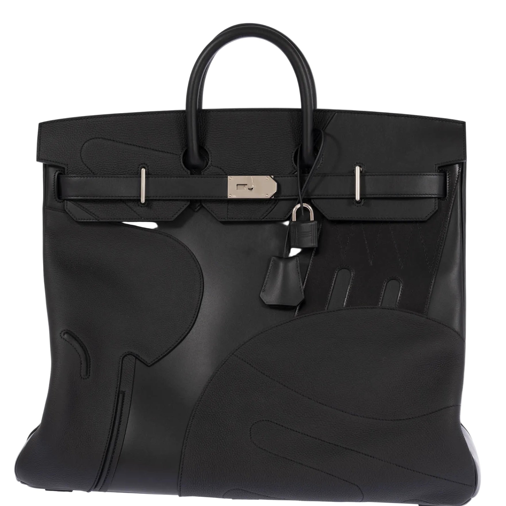 Hermès HAC 50 en Selle Noir Togo/Swift/Box Palladium Hardware