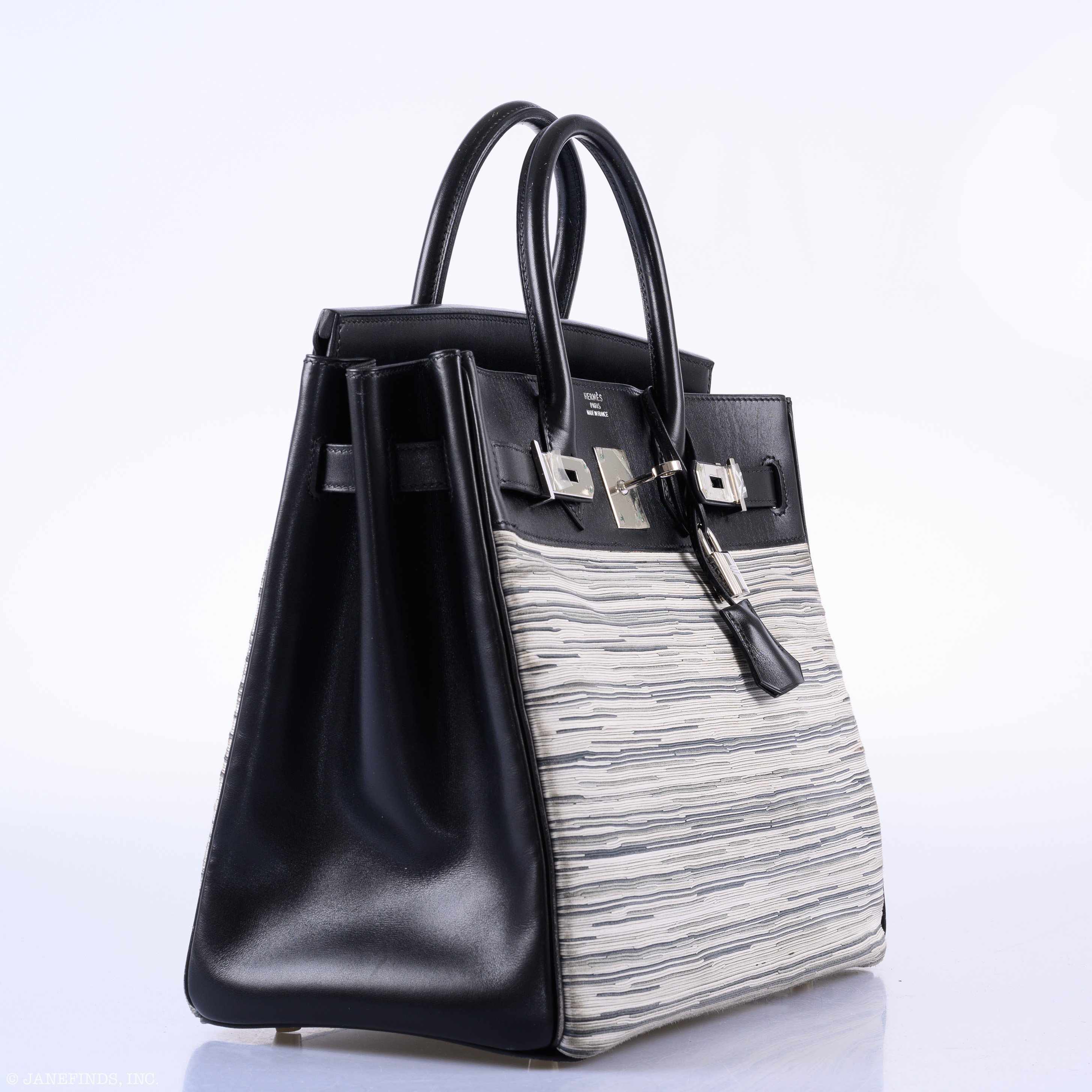 Hermès HAC Birkin 32 Gray Vibrato and Black Box Palladium Hardware
