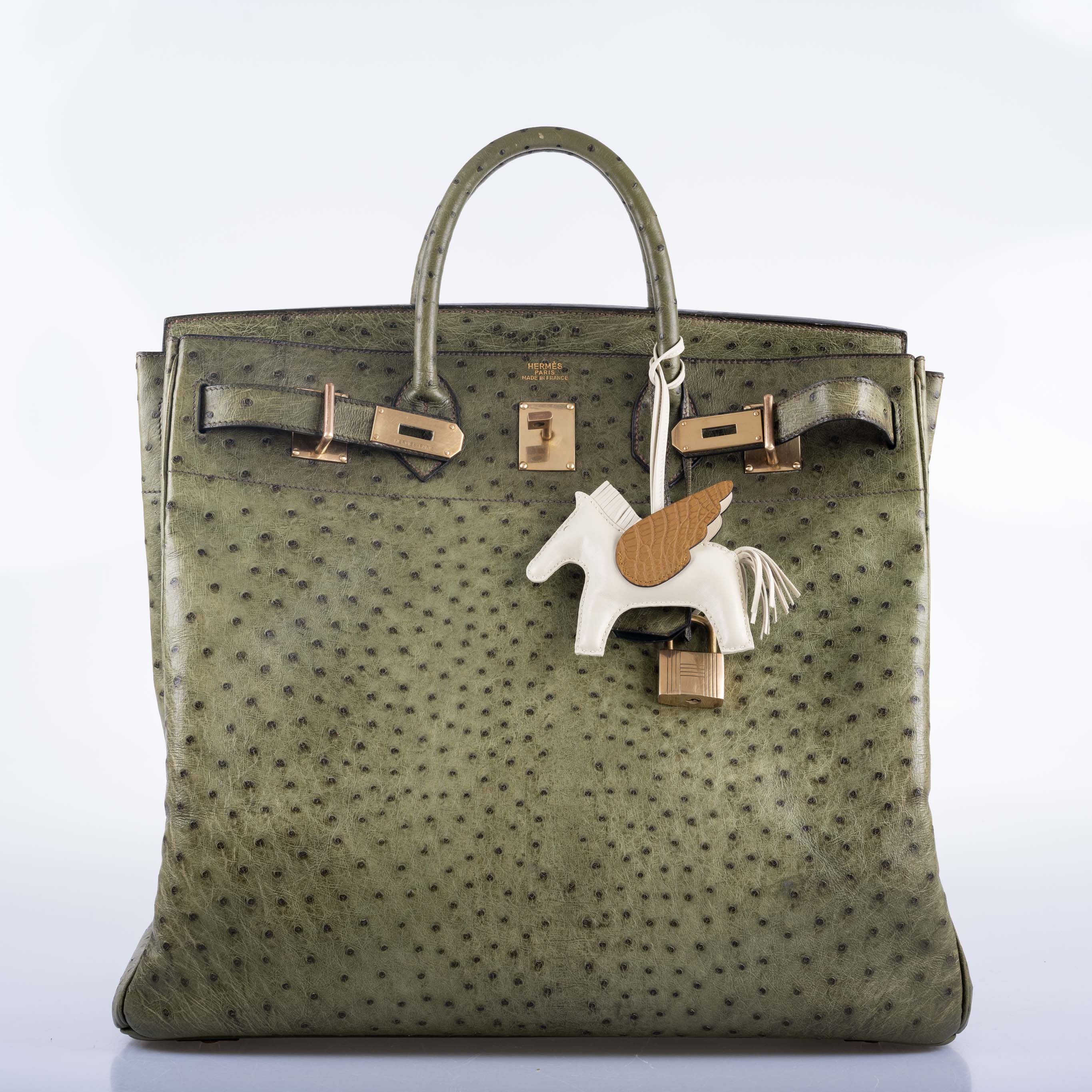 Hermès HAC Birkin 40 Vert Olive Ostrich Gold Hardware