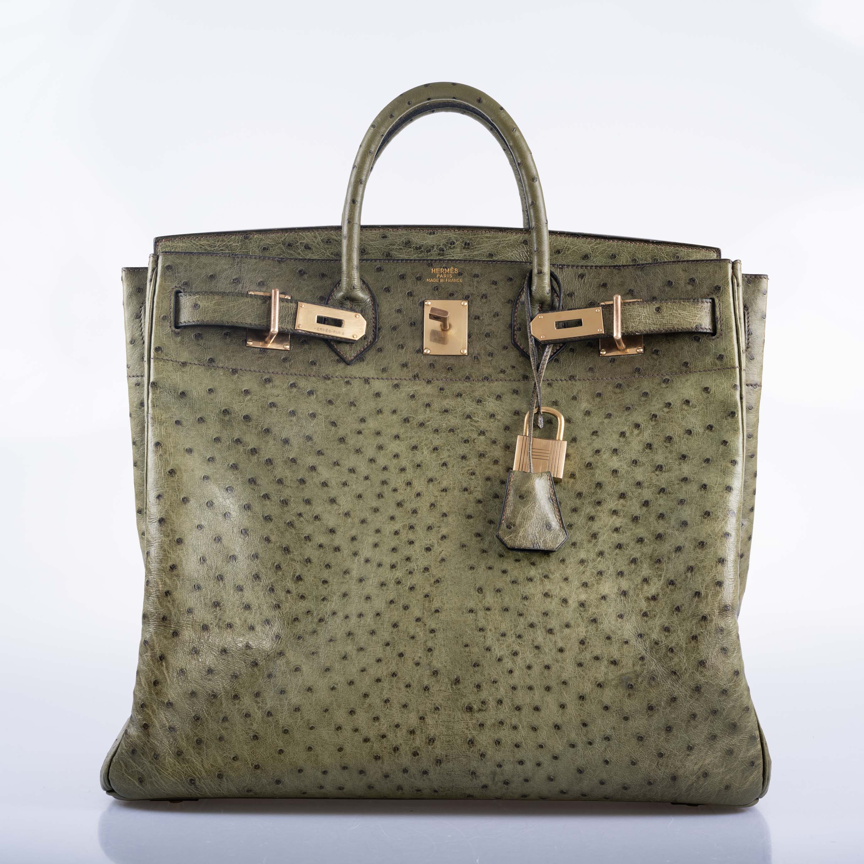 Hermès HAC Birkin 40 Vert Olive Ostrich Gold Hardware