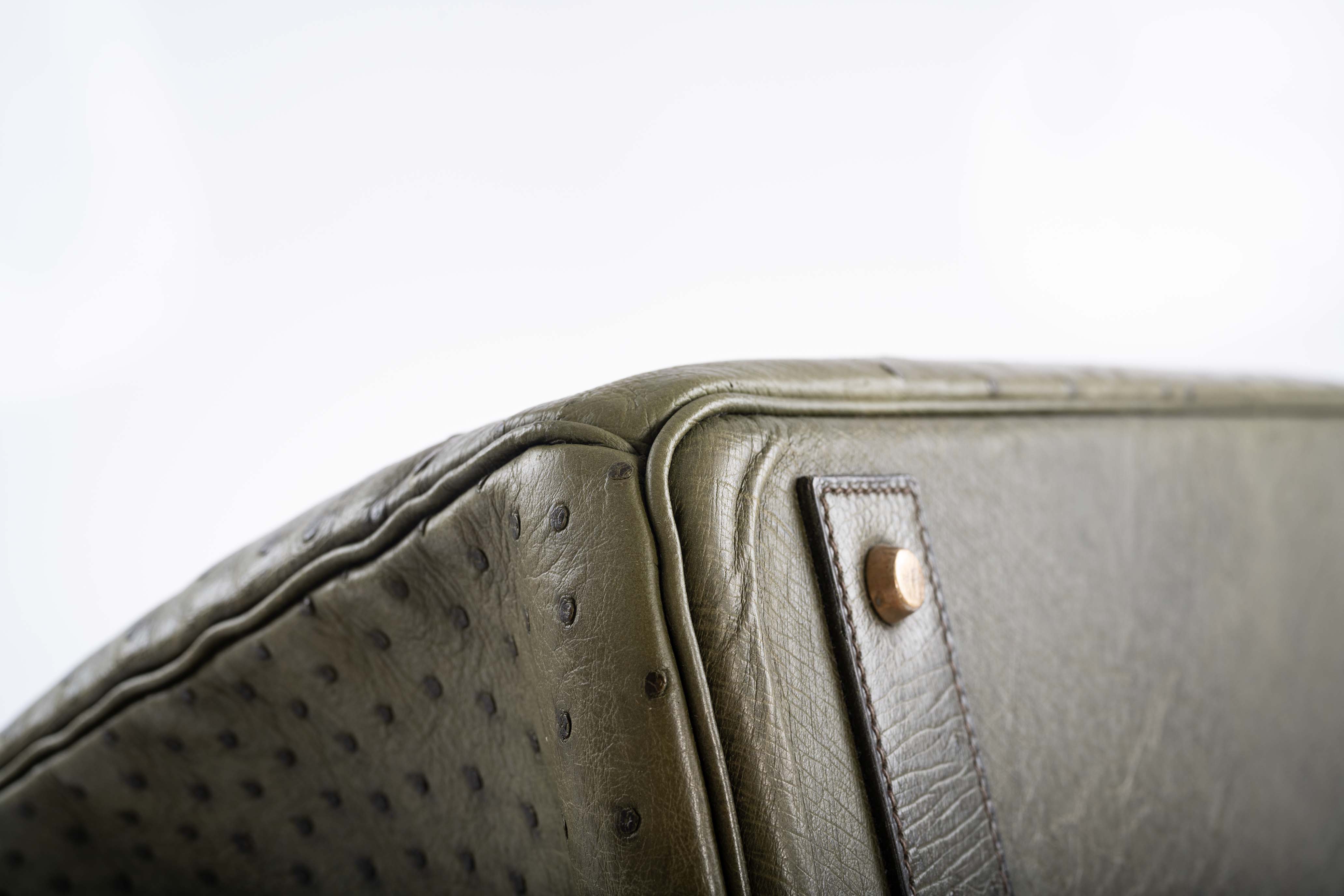 Hermès HAC Birkin 40 Vert Olive Ostrich Gold Hardware