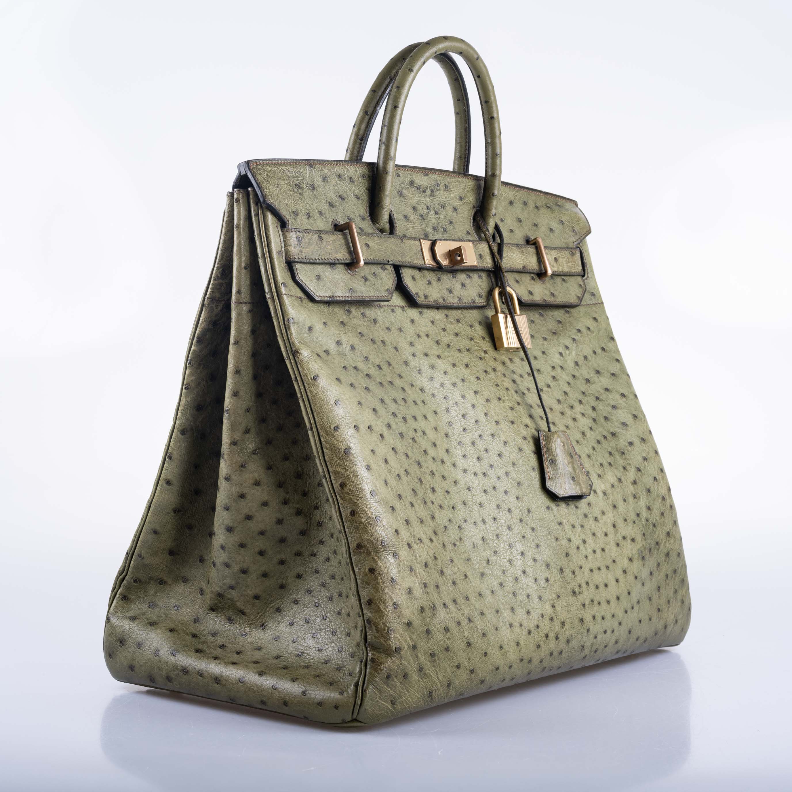 Hermès HAC Birkin 40 Vert Olive Ostrich Gold Hardware