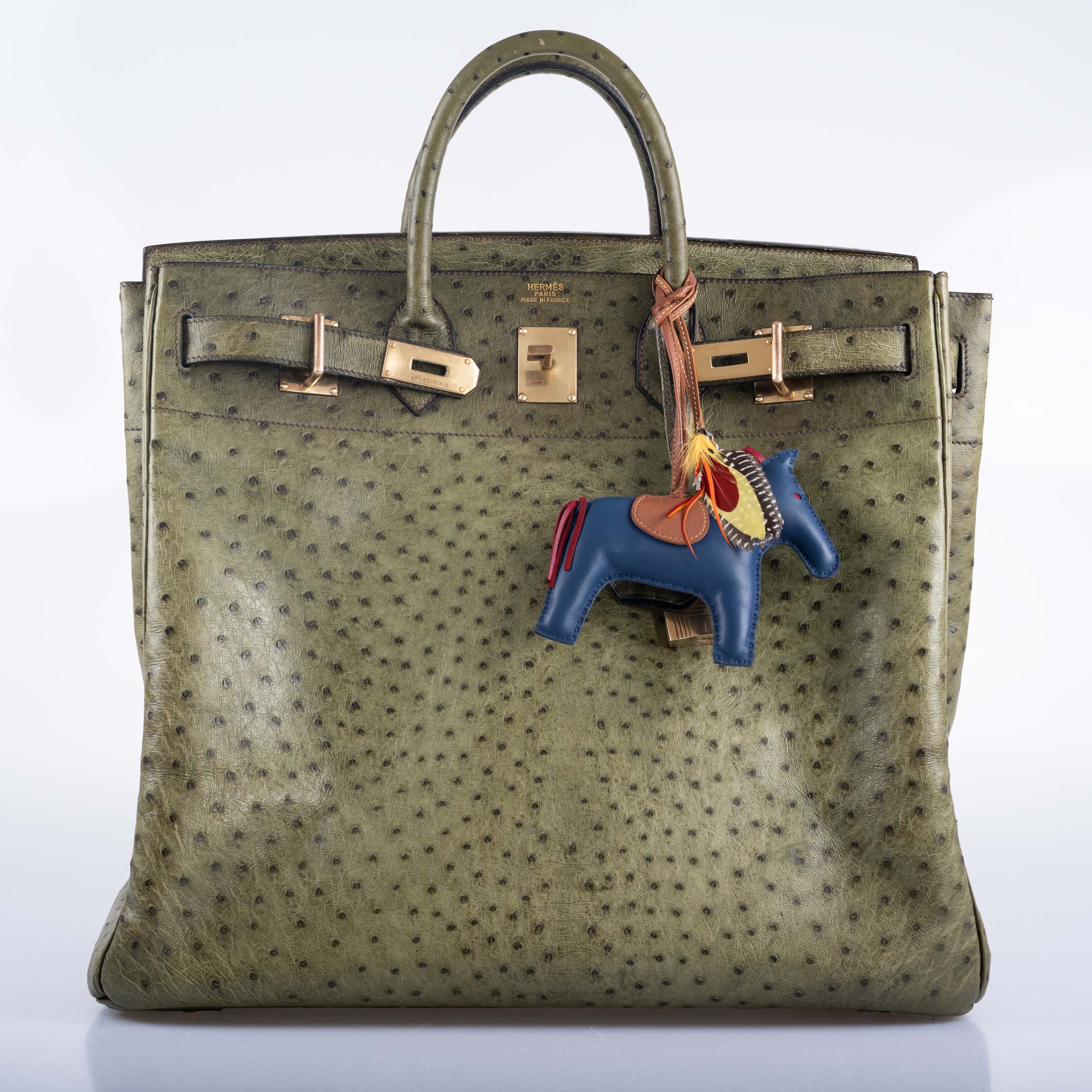 Hermès HAC Birkin 40 Vert Olive Ostrich Gold Hardware