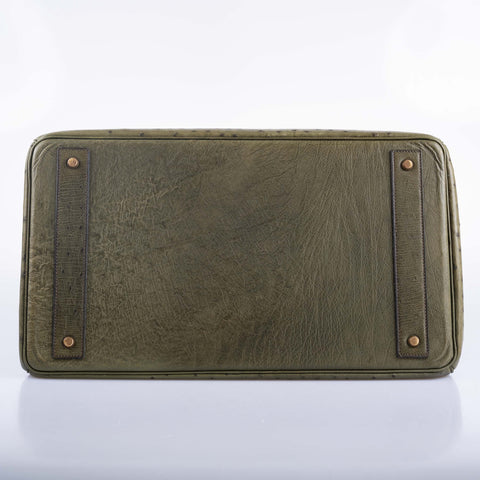 Hermès HAC Birkin 40 Vert Olive Ostrich Gold Hardware
