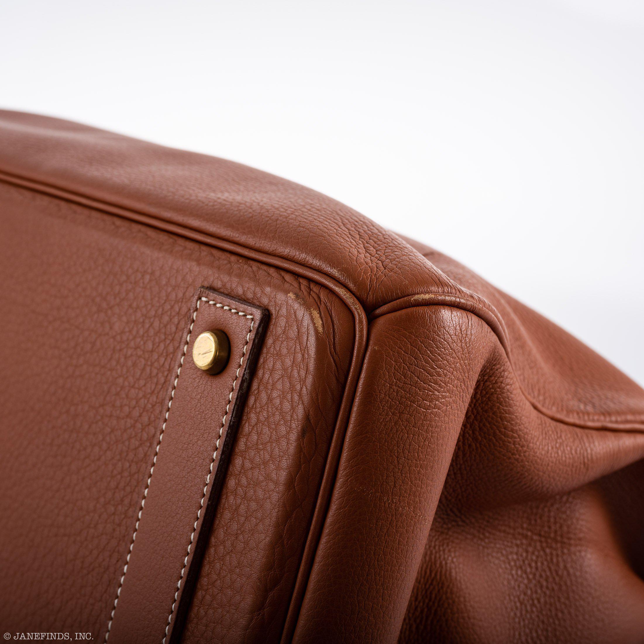 Hermès HAC Birkin 45 Etrusque Clémence Leather Gold Hardware