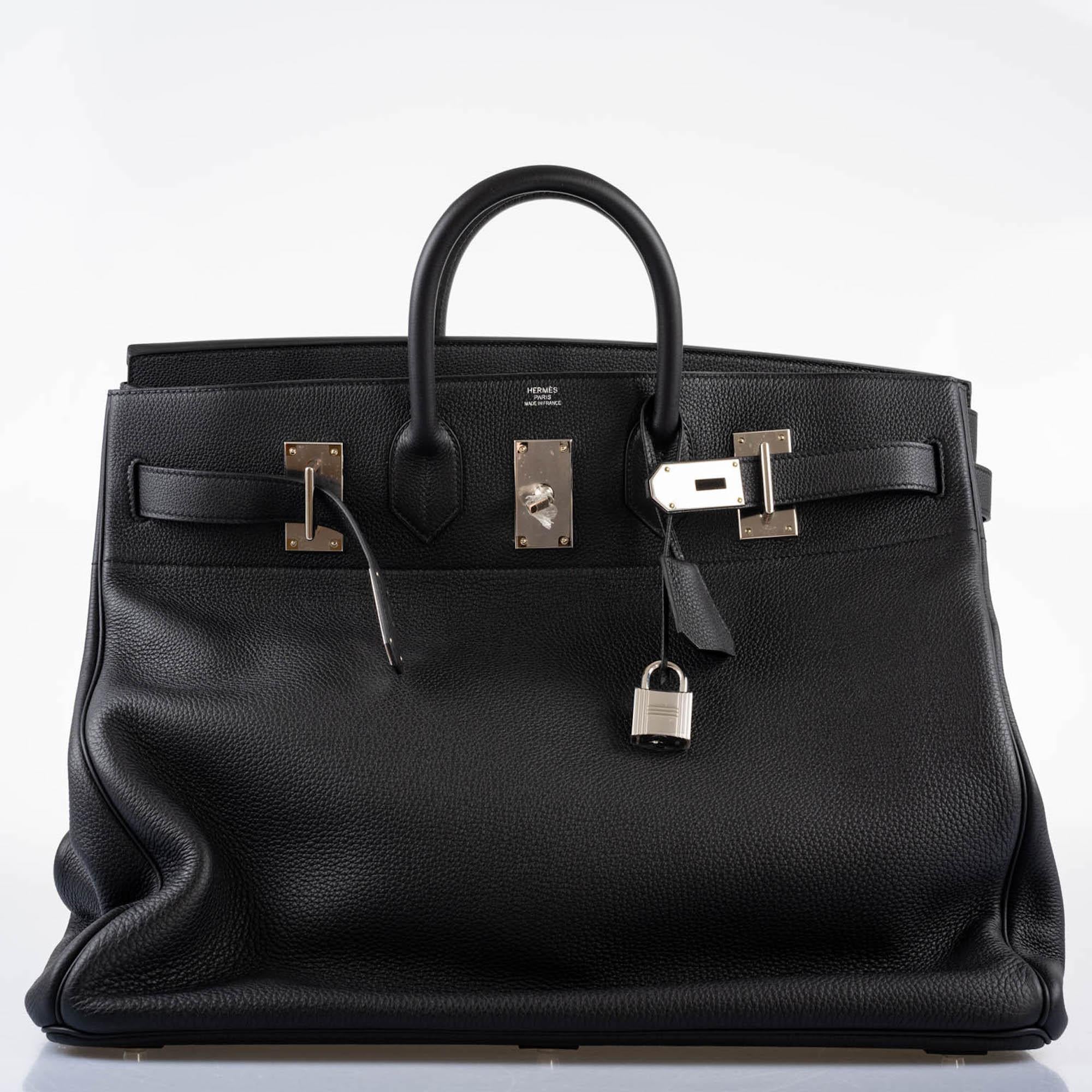 Hermès HAC Birkin 50 Voyager Black Togo Palladium Hardware